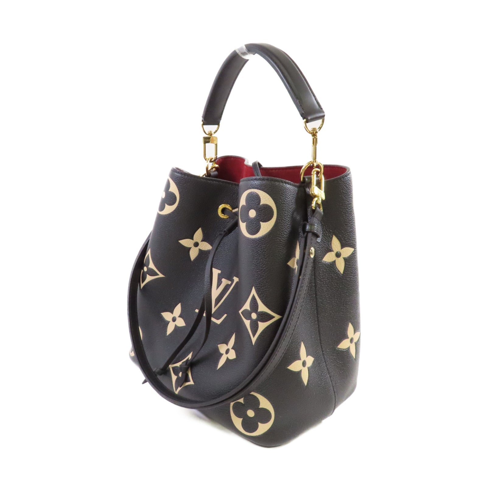 LOUIS VUITTON Monogram Empreinte Giant Neo Noe MM 2Way Shoulder Bag金扣手挽肩背兩用袋黑色/杏色