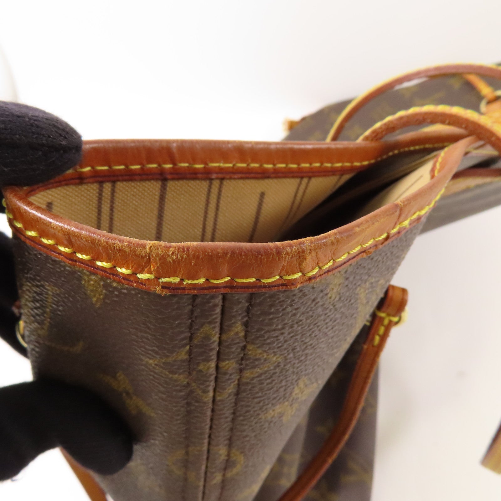 LOUIS VUITTON Monogram Neverfull MM金扣手挽袋