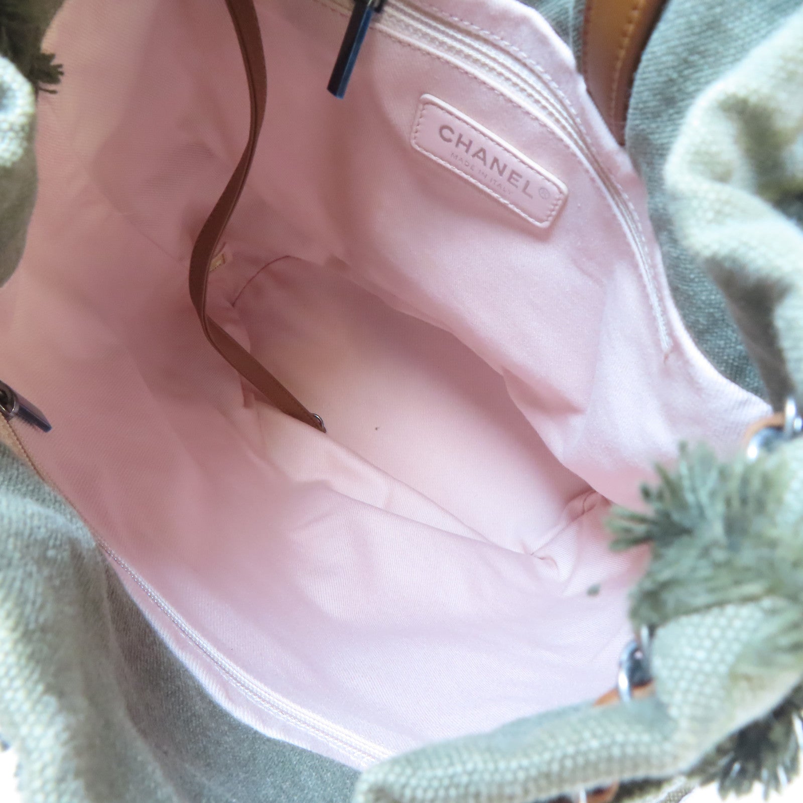 CHANEL 帆布/珠片Backpack黑扣背包綠色/藍色/紅色/白色