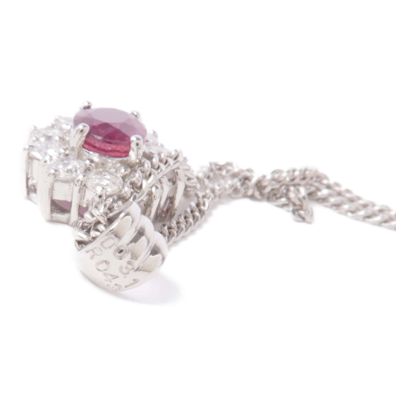 JEWELRY 【激減優惠】PT/PT850鉑金Ruby/Diamond Necklace紅寶石/鑽石項鍊