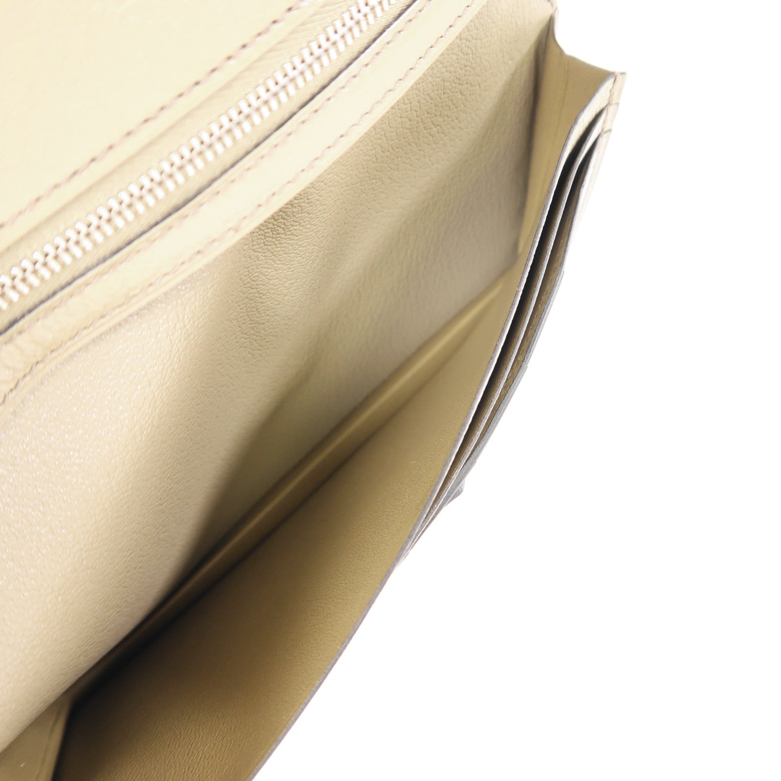 HERMES 鴕鳥皮革Bearn Long Wallet銀扣長錢包