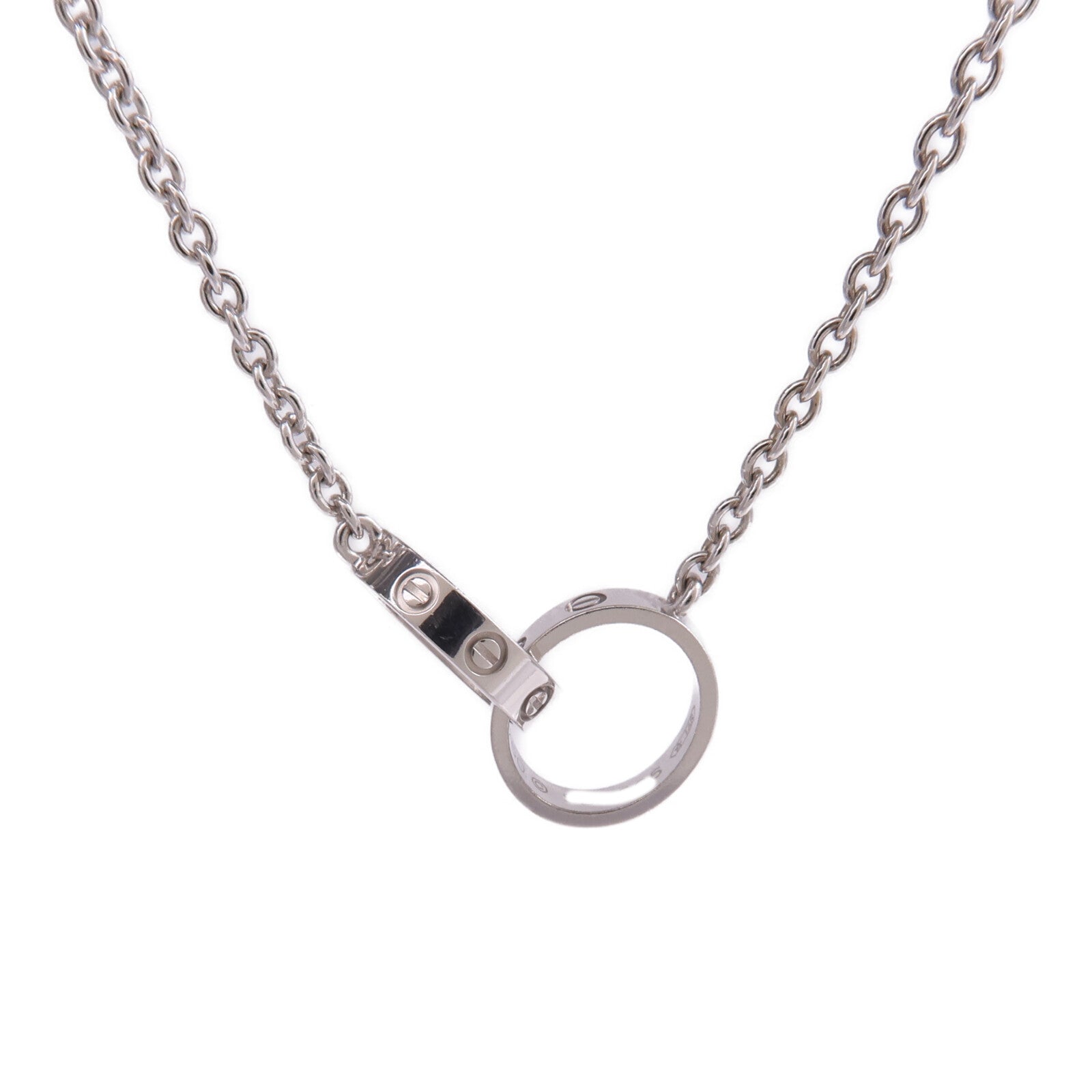 CARTIER 18K白金Love Necklace項鍊