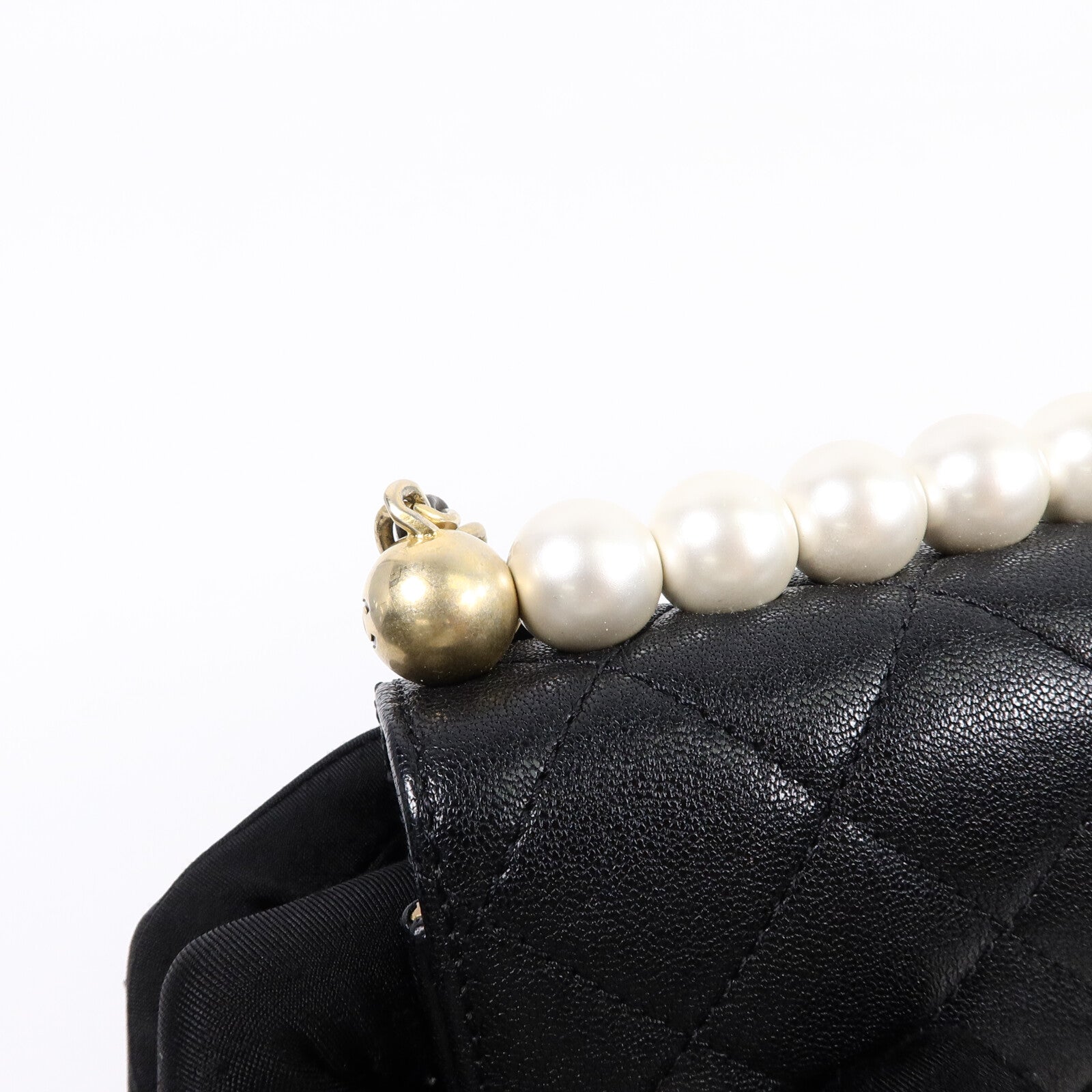 CHANEL 牛皮皮革Pearl Flap Bag鏈帶肩背袋