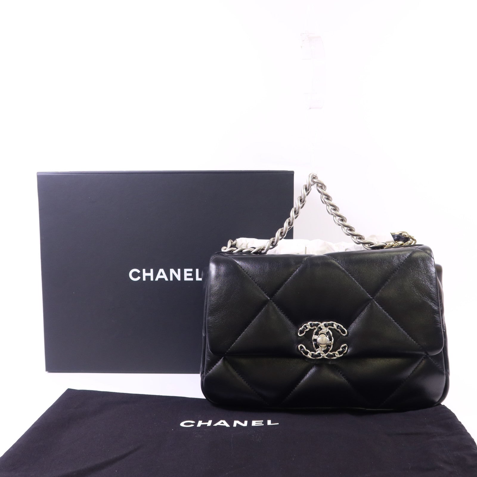CHANEL 【激減優惠】羊皮皮革Chanel 19手挽肩背兩用袋