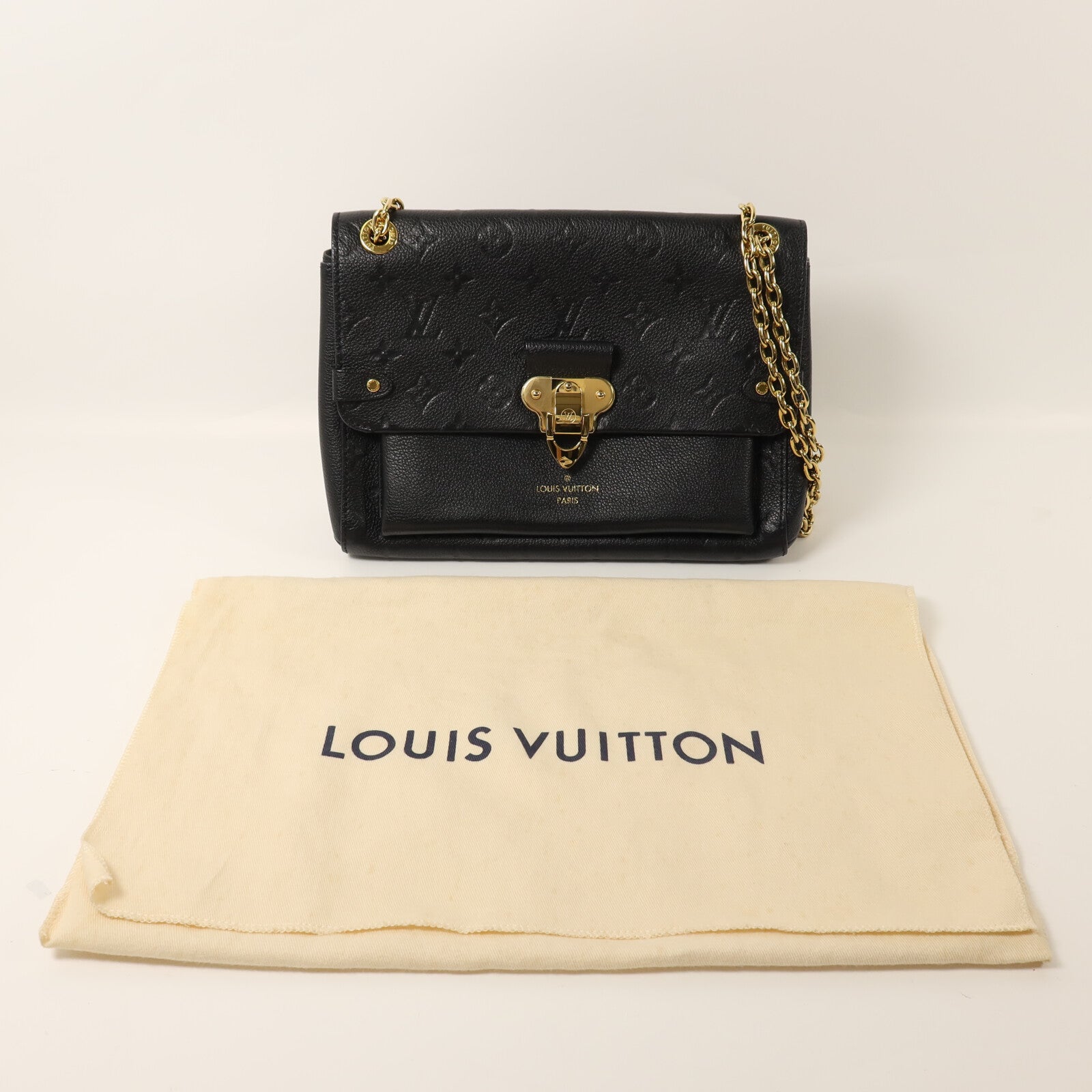 LOUIS VUITTON Monogram Empreinte Vavin PM金扣鏈帶肩背袋