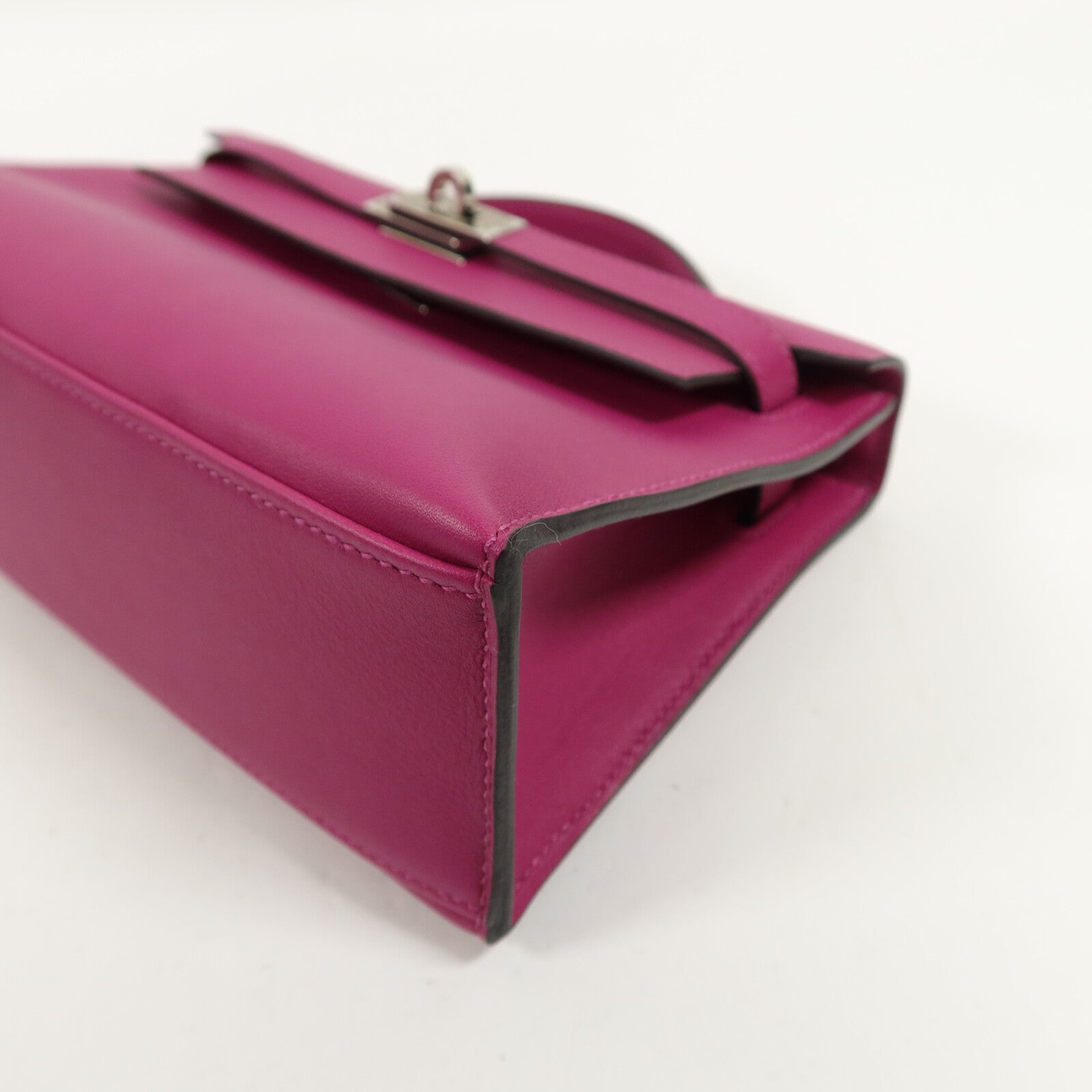 HERMES Swift皮革Kelly Pochette手挽袋Rose Purple