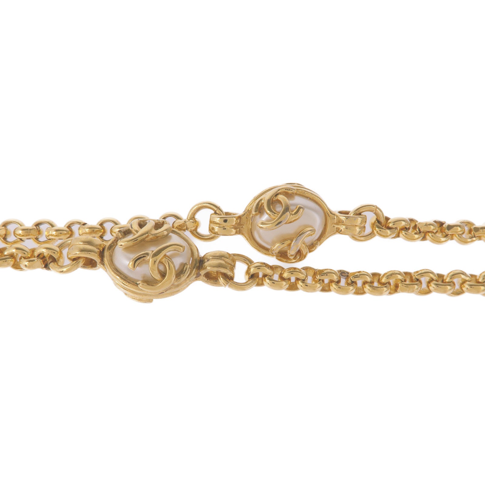 CHANEL CC Necklace Metal Gold