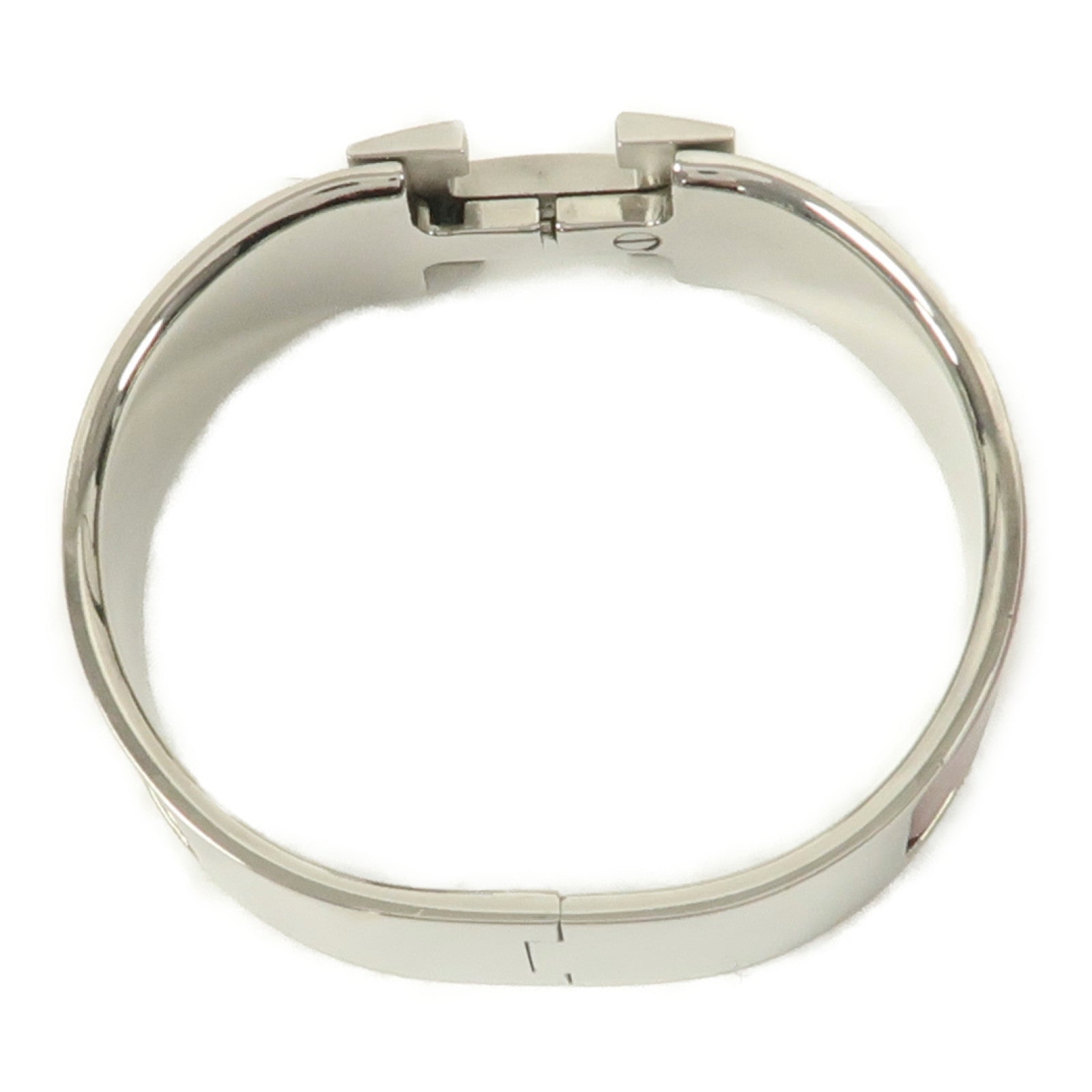 HERMES 金屬Clic-Clac H Bracelet銀扣手鐲紅色