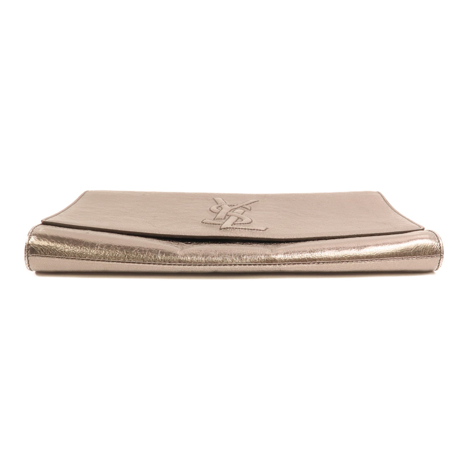 YVES SAINT LAURENT 牛皮皮革Clutch銀扣手拿包