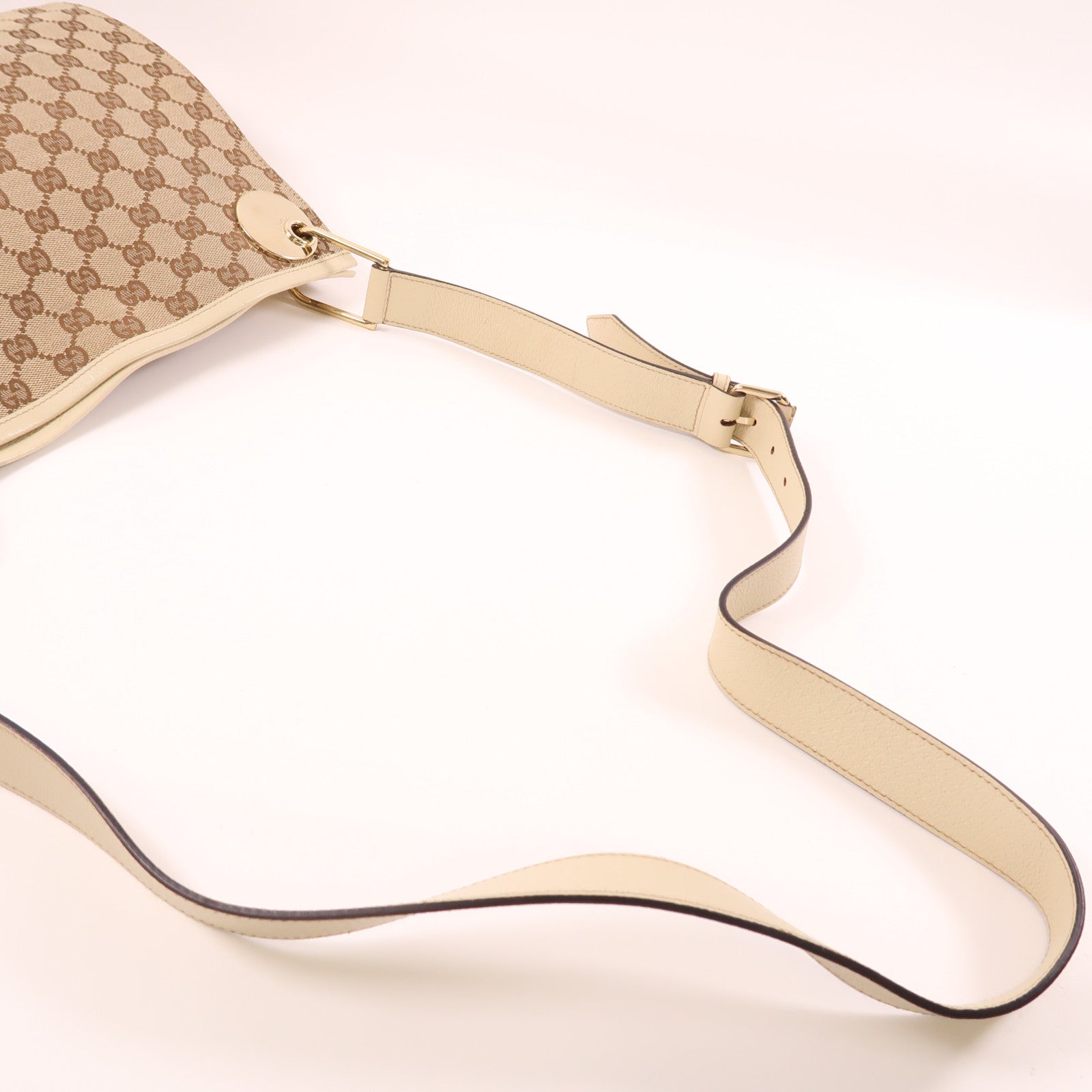 GUCCI 帆布/皮革Shoulder Bag金扣肩背袋