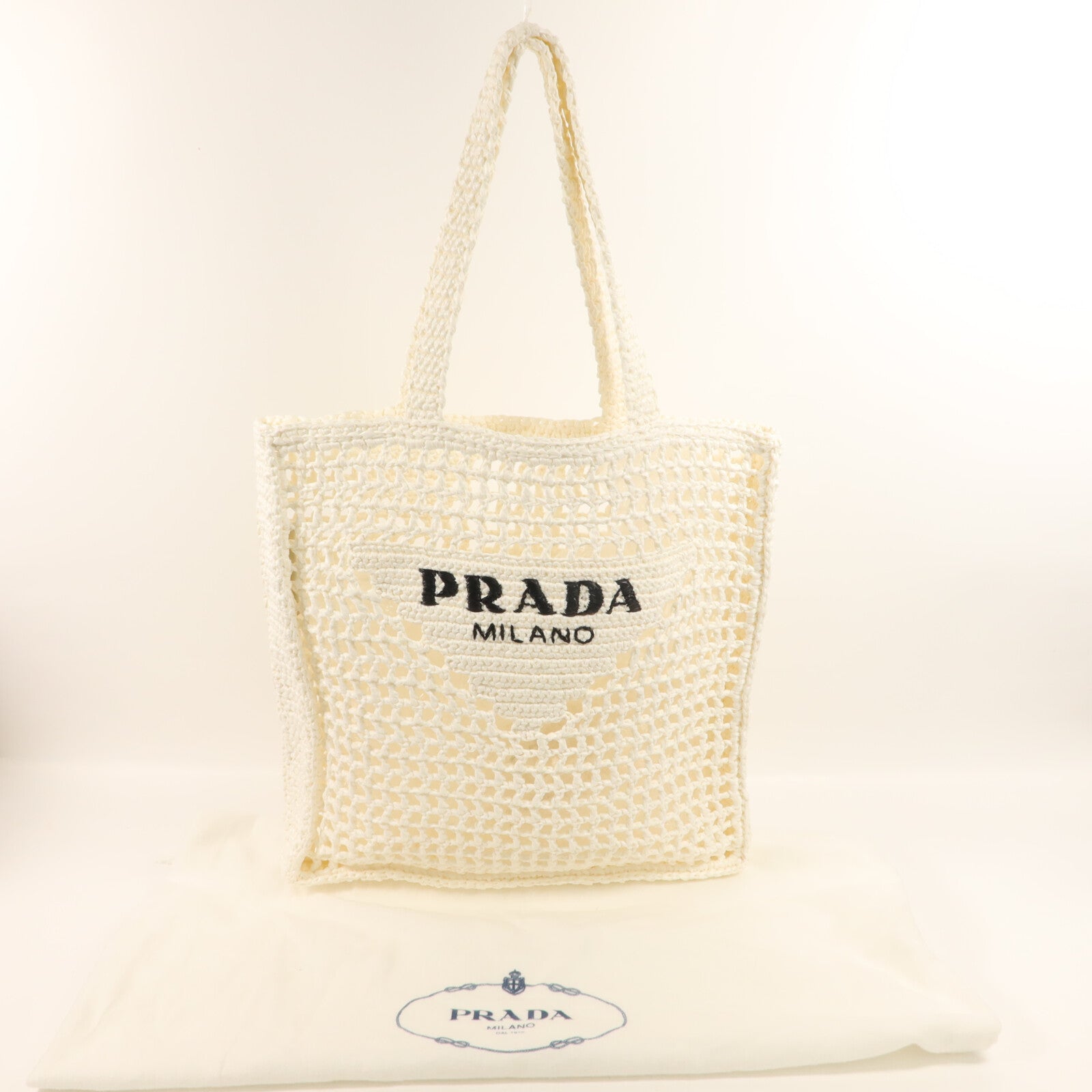 PRADA 酒椰Crochet Tote Bag手挽袋