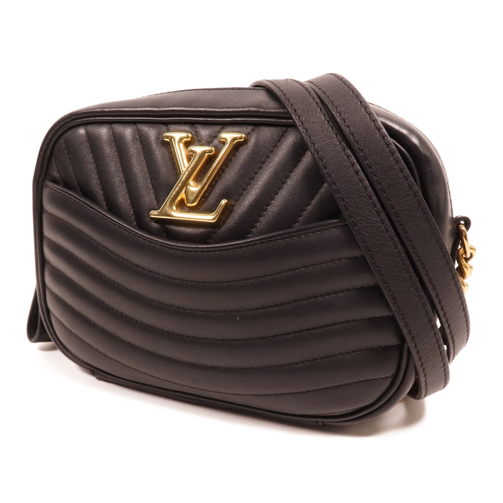 LOUIS VUITTON 牛皮皮革New Wave Camera Bag金扣鏈帶肩背袋