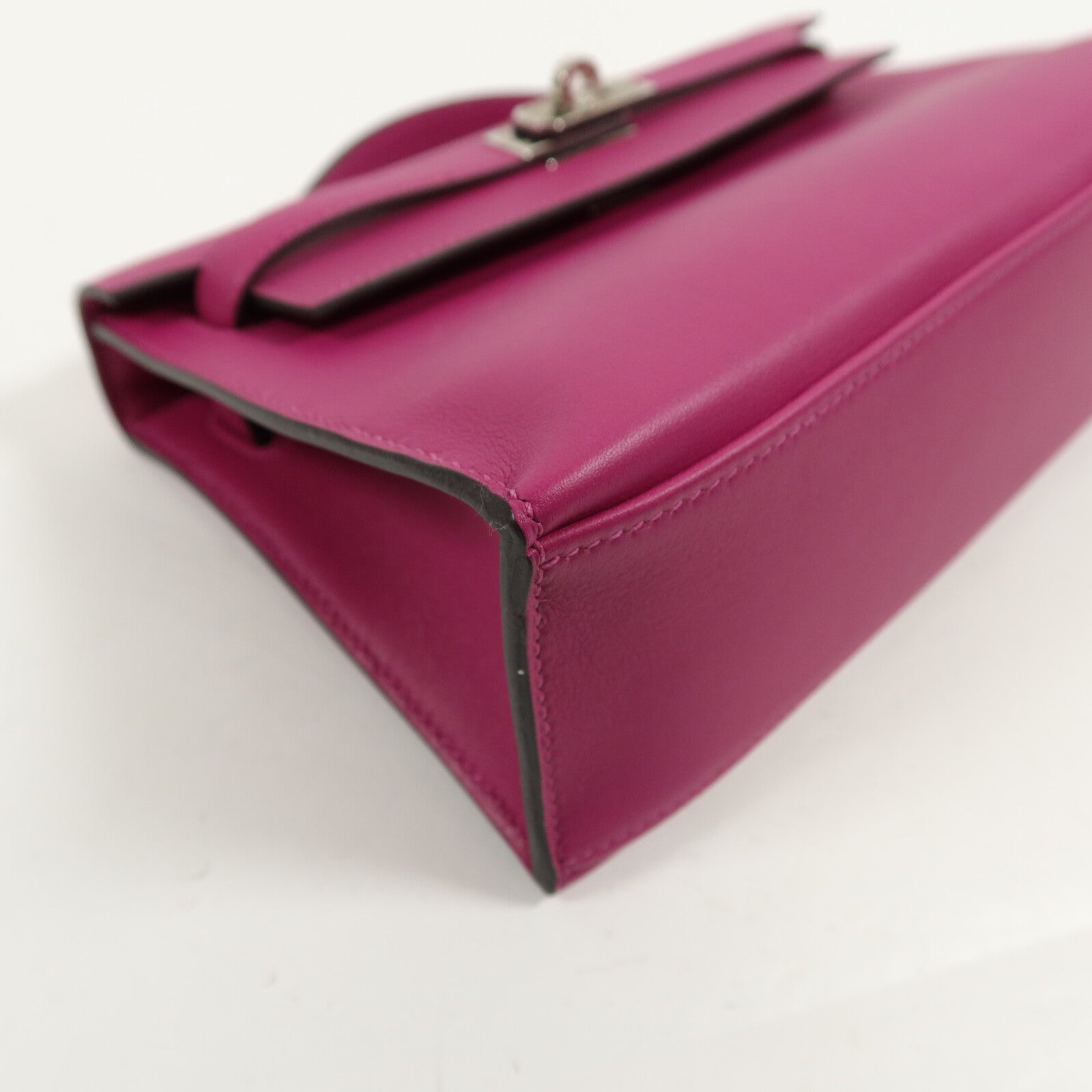 HERMES Swift皮革Kelly Pochette手挽袋Rose Purple