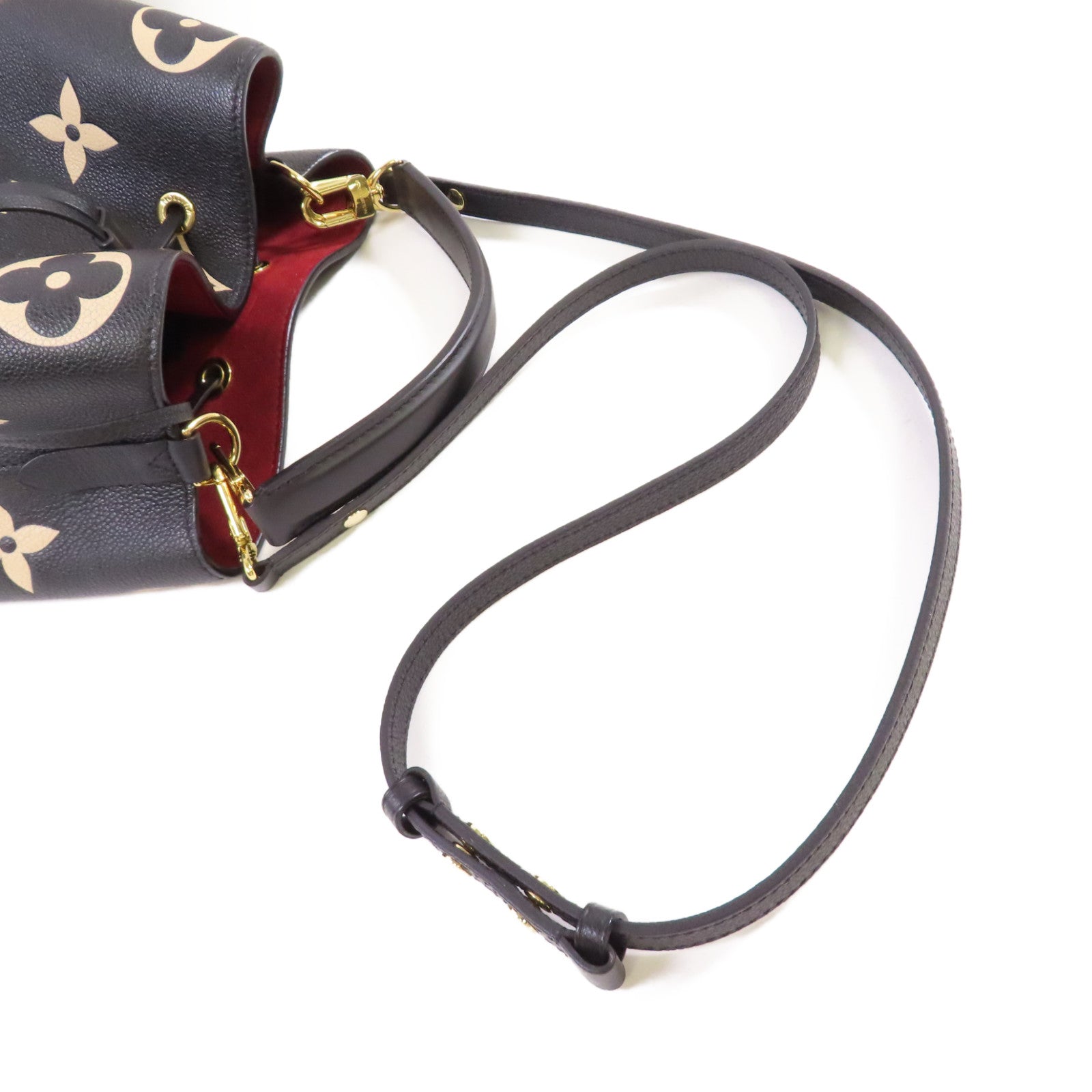 LOUIS VUITTON Monogram Empreinte Giant Neo Noe MM 2Way Shoulder Bag金扣手挽肩背兩用袋黑色/杏色