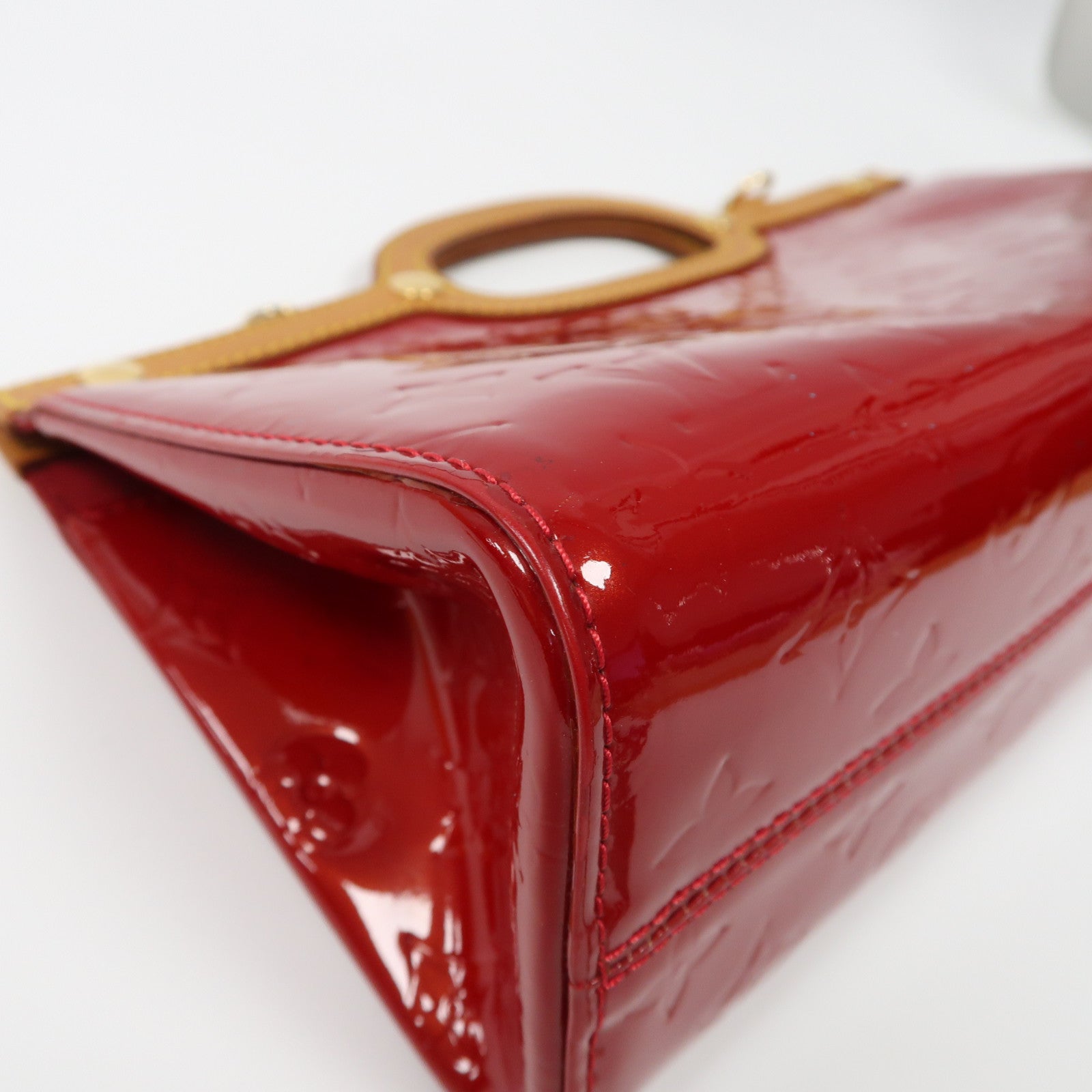 LOUIS VUITTON Monogram Vernis Roxbury Drive金扣手挽肩背兩用袋紅色