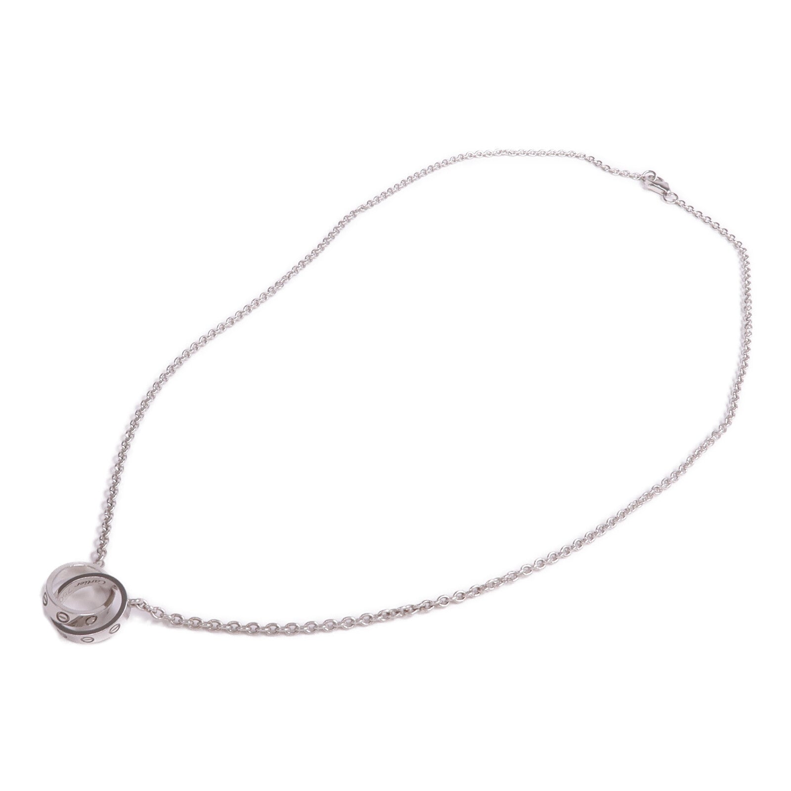 CARTIER 18K白金Love Necklace項鍊