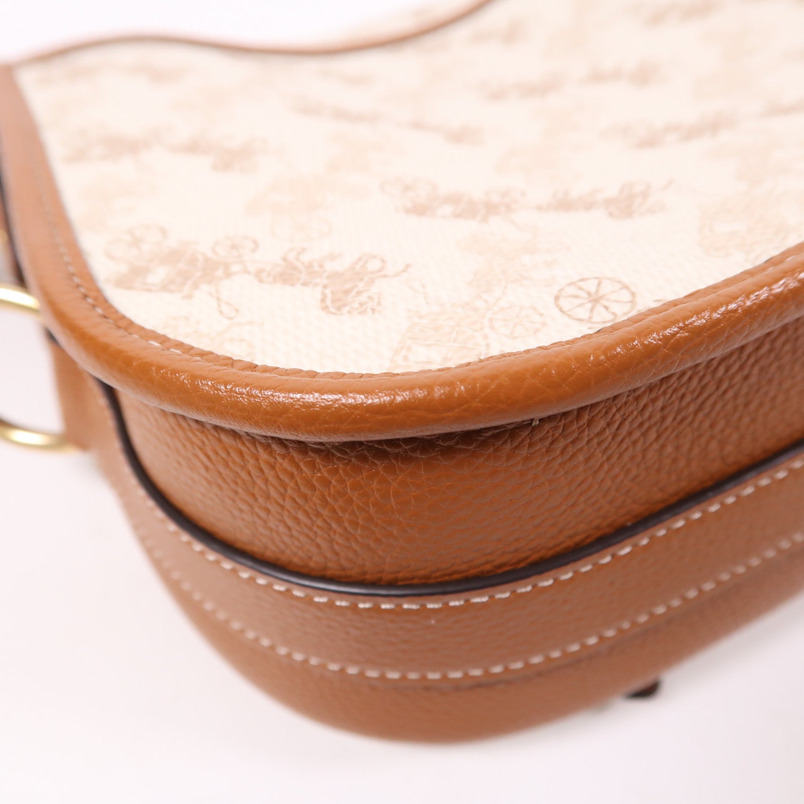 COACH GHW Field Messenger Bag 2 Way Shoulder Bag C8470 Coated Canvas White/Brown