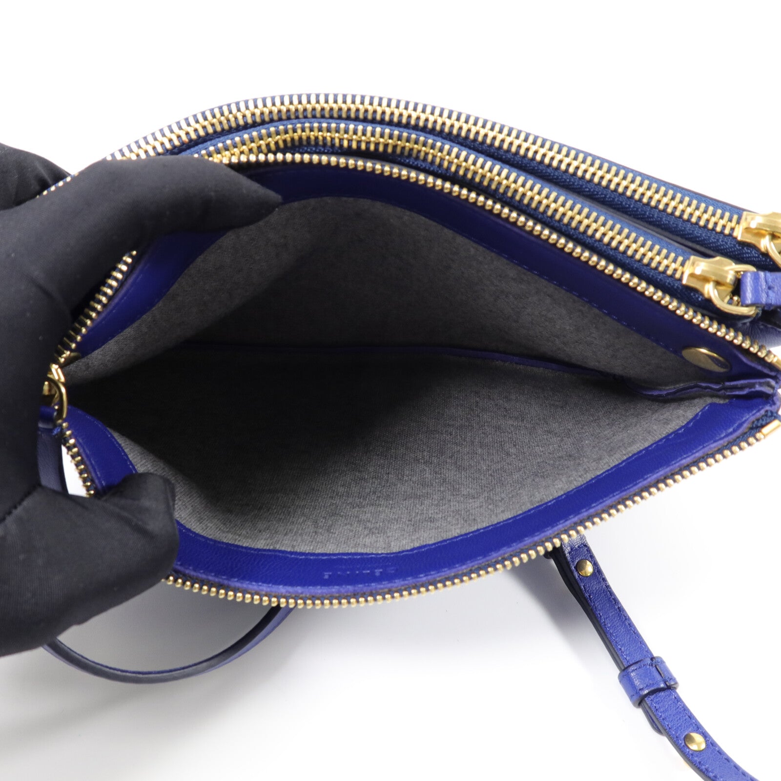 CELINE 牛皮皮革Trio Large肩背袋