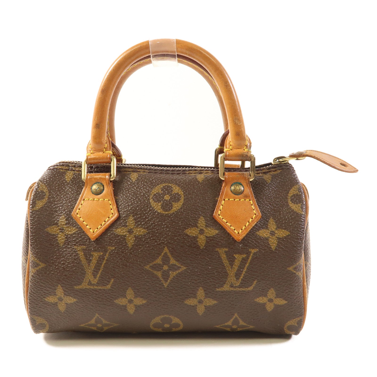 LOUIS VUITTON Monogram Speedy Mini金扣手挽袋棕色