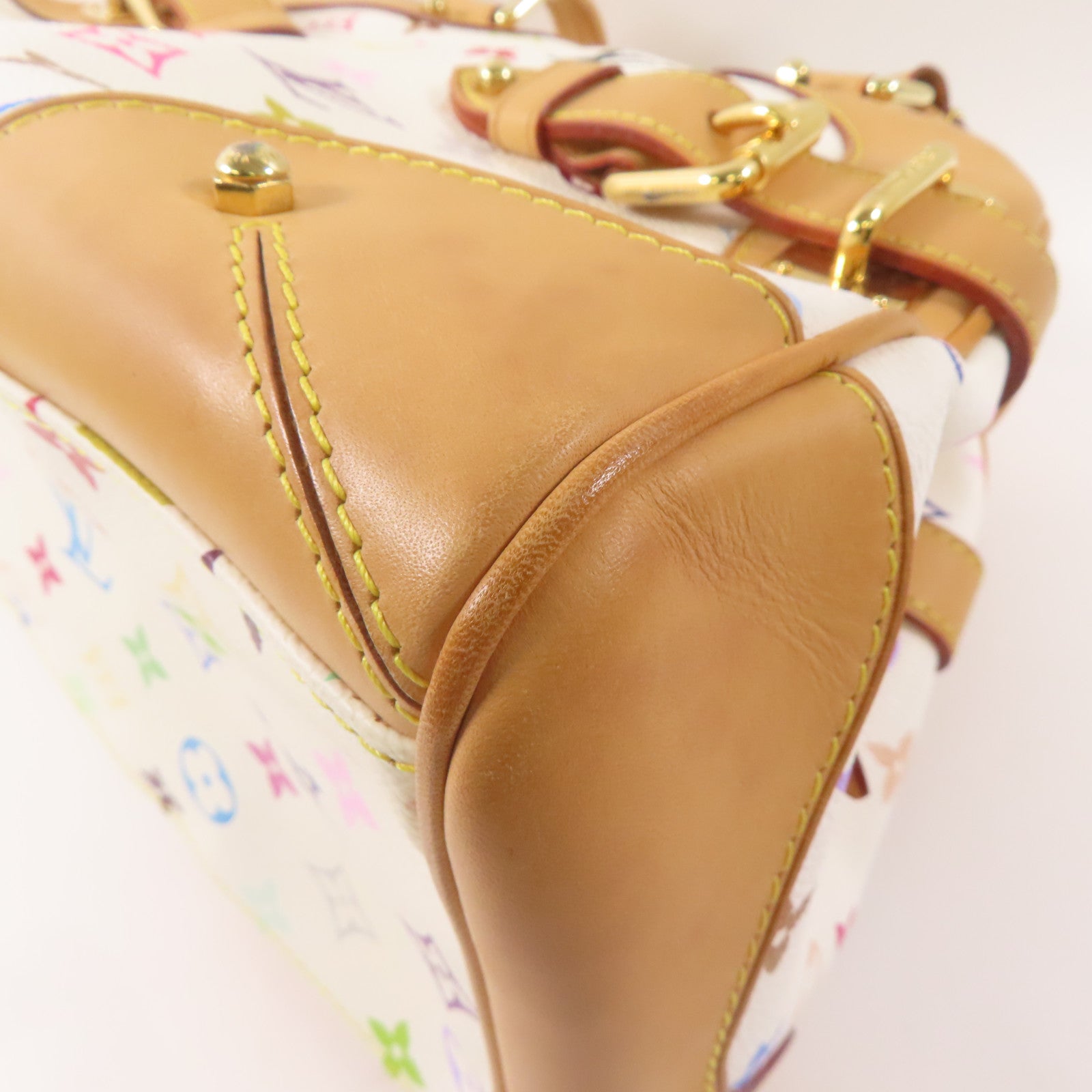 LOUIS VUITTON Monogram Multicolore Claudia金扣肩背袋白色/彩色