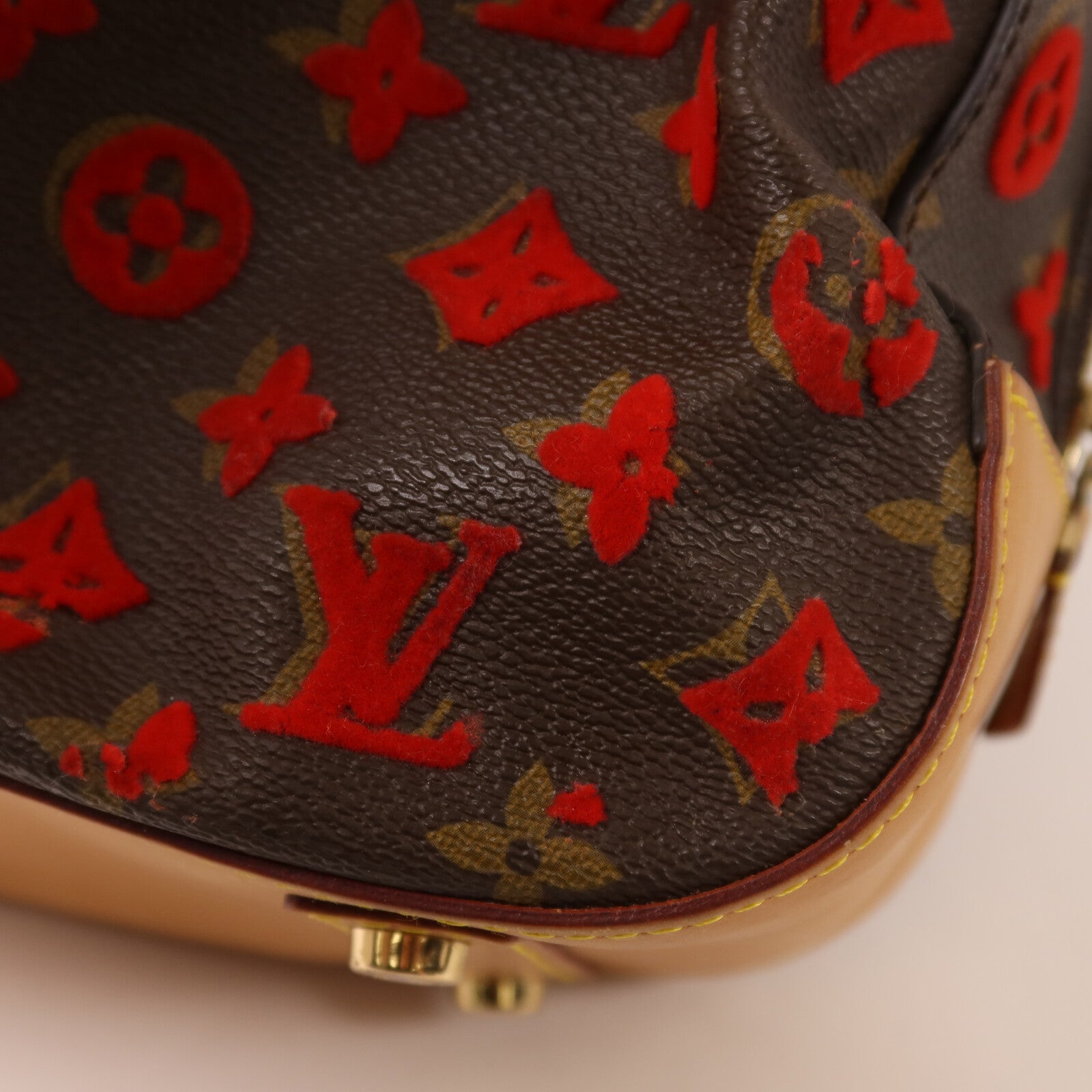 LOUIS VUITTON Monogram Tuffetage Deauville Cube Bag手挽袋