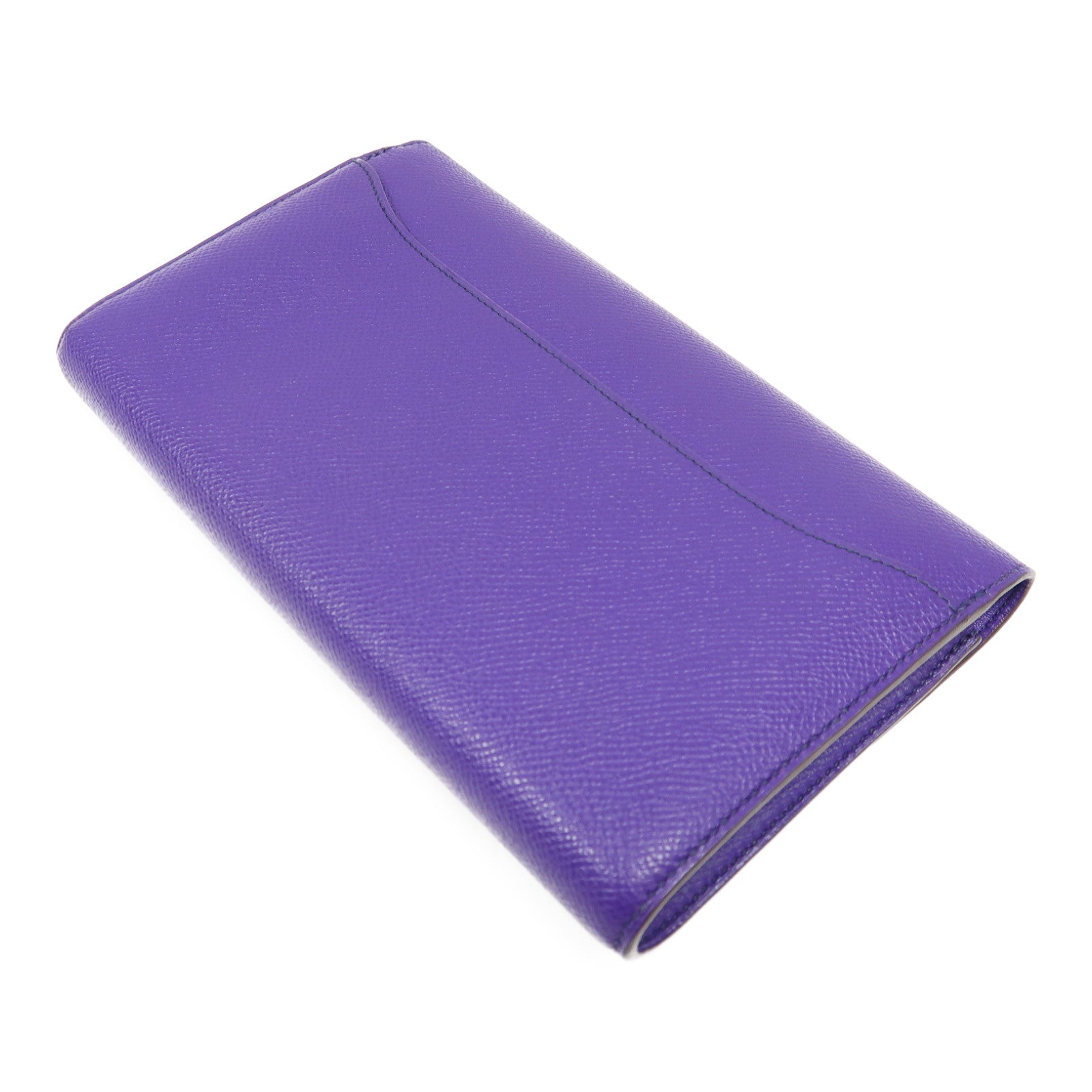 HERMES 【激減優惠】Epsom皮革Constance Long Wallet銀扣長錢包亮紫色