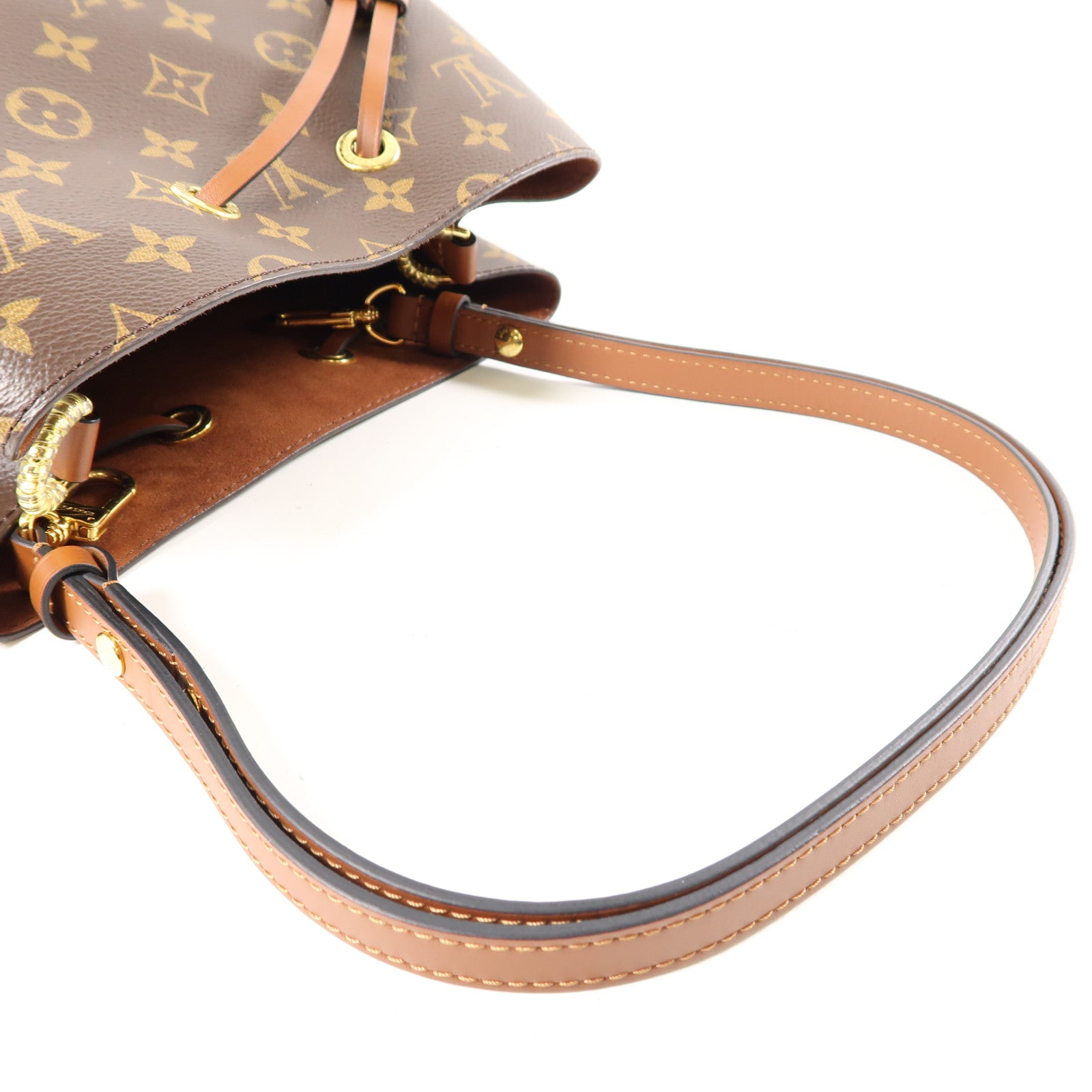 LOUIS VUITTON Monogram NeoNoe MM金扣肩背袋棕色