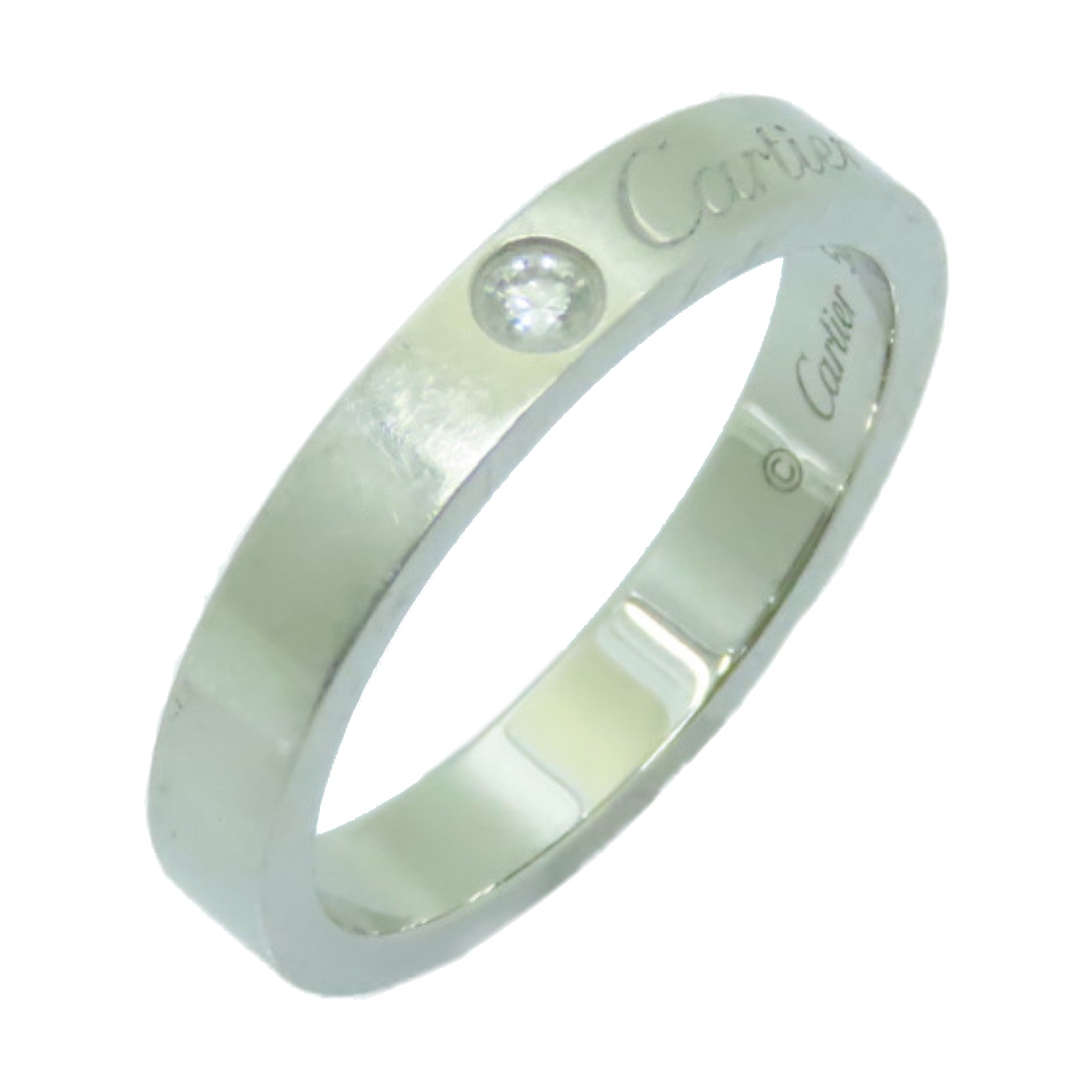 CARTIER **【激減優惠】PT950鉑金C DE Cartier Wedding Ring戒指US#5.25/Cartier#50銀色