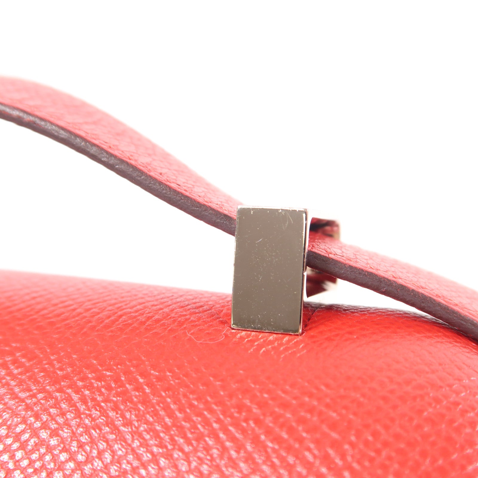 HERMES【激減優惠】 Epsom皮革Constance 24銀扣肩背袋Rouge Casaque