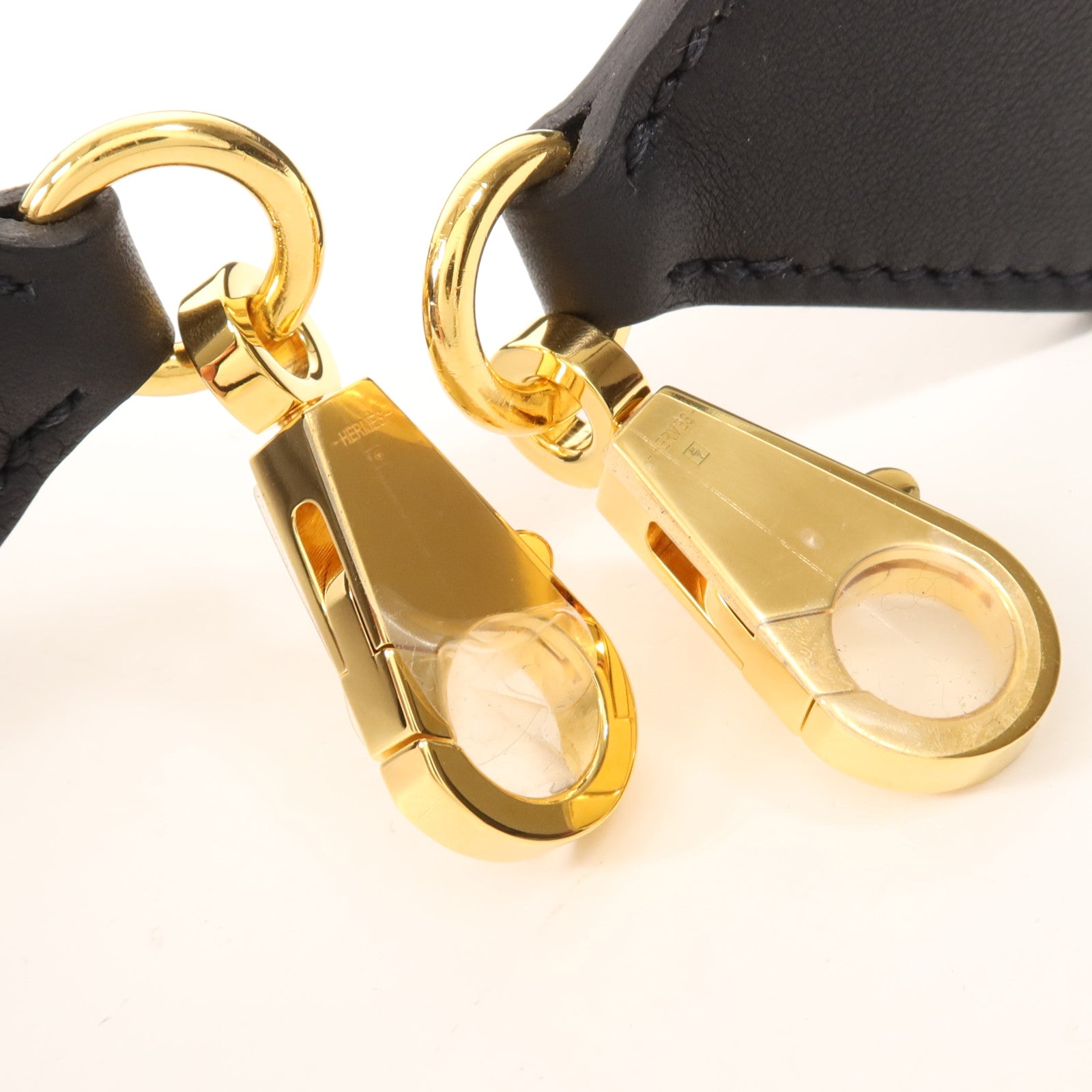 HERMES 【激減優惠】Epsom/Swift皮革Kelly Pocket Strap金扣肩帶Noir