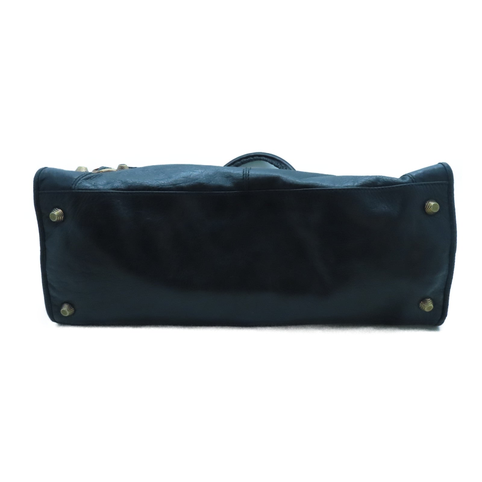 BALENCIAGA 牛皮皮革Giant Work金扣手挽袋黑色