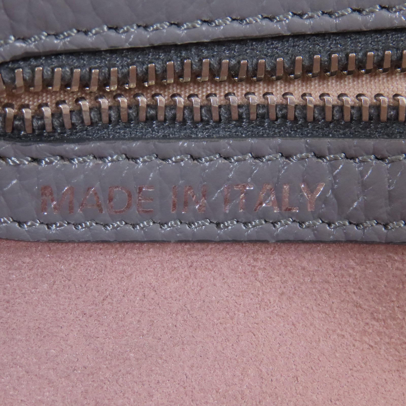 TOD'S 牛皮皮革Tote Bag銀扣肩背袋灰色