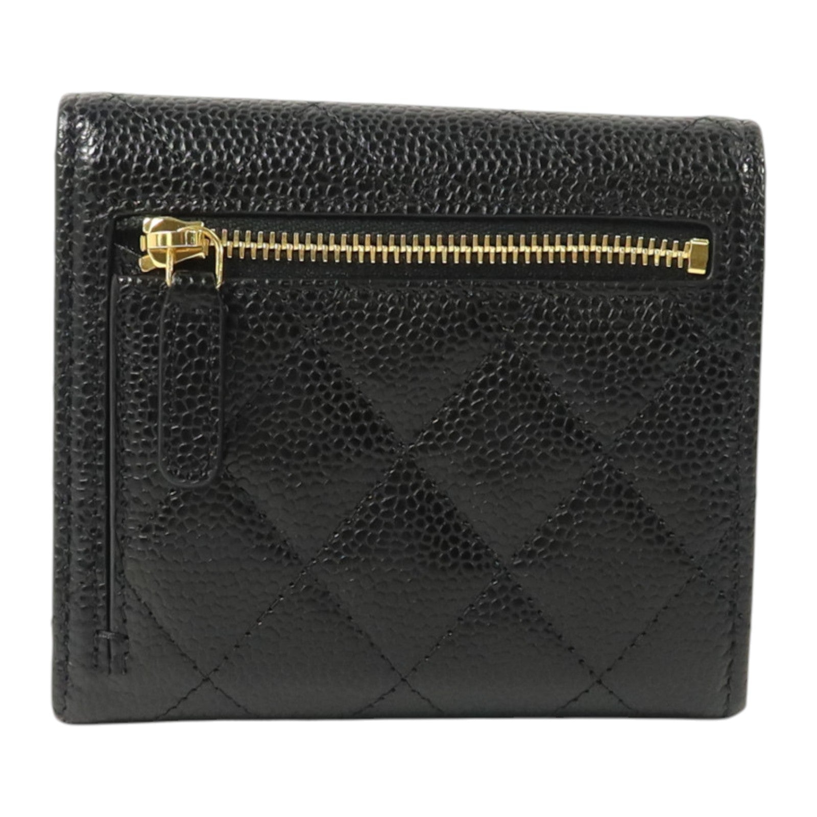 CHANEL 牛皮皮革Classic Trifold Wallet金扣錢包
