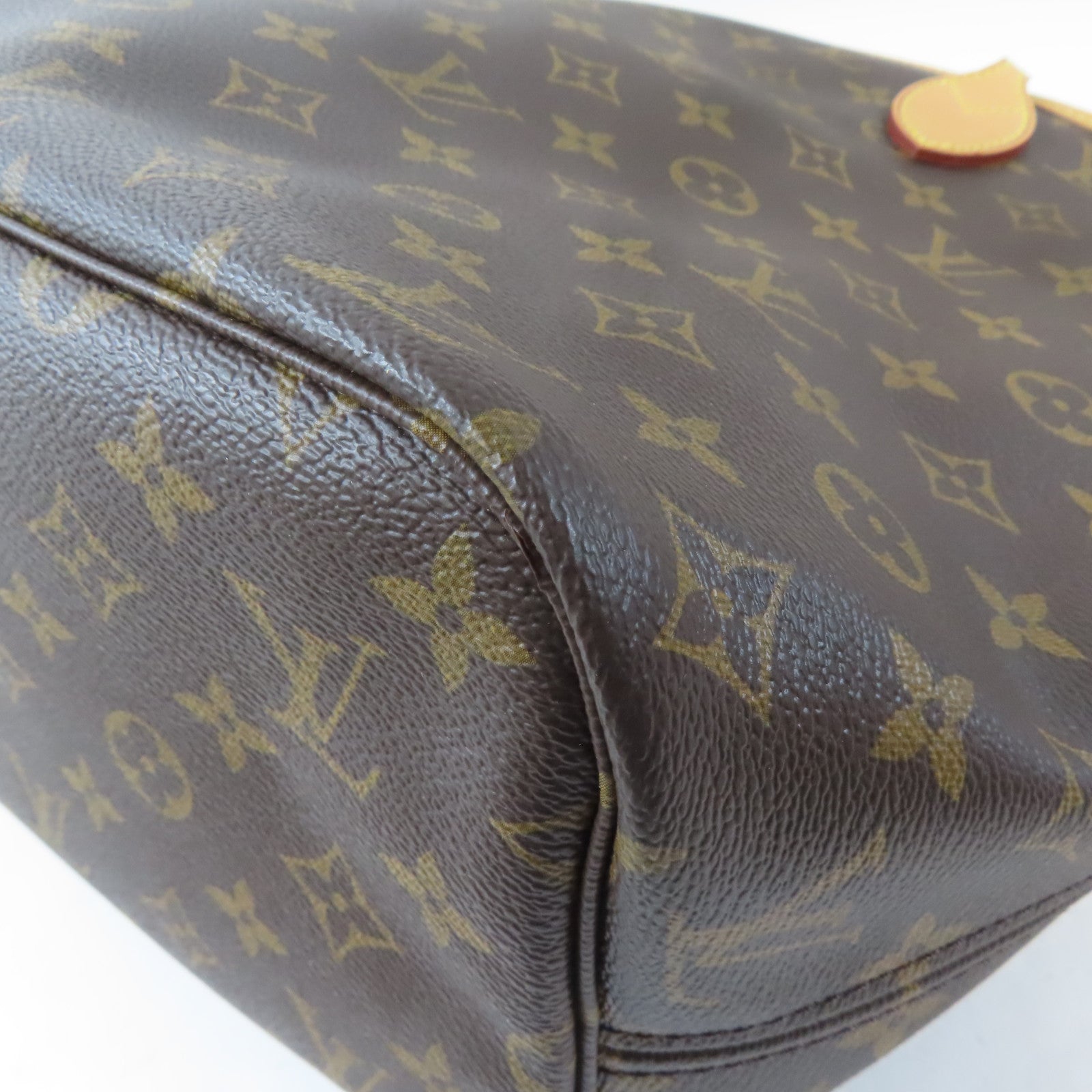 LOUIS VUITTON Monogram Neverfull金扣手挽袋啡色