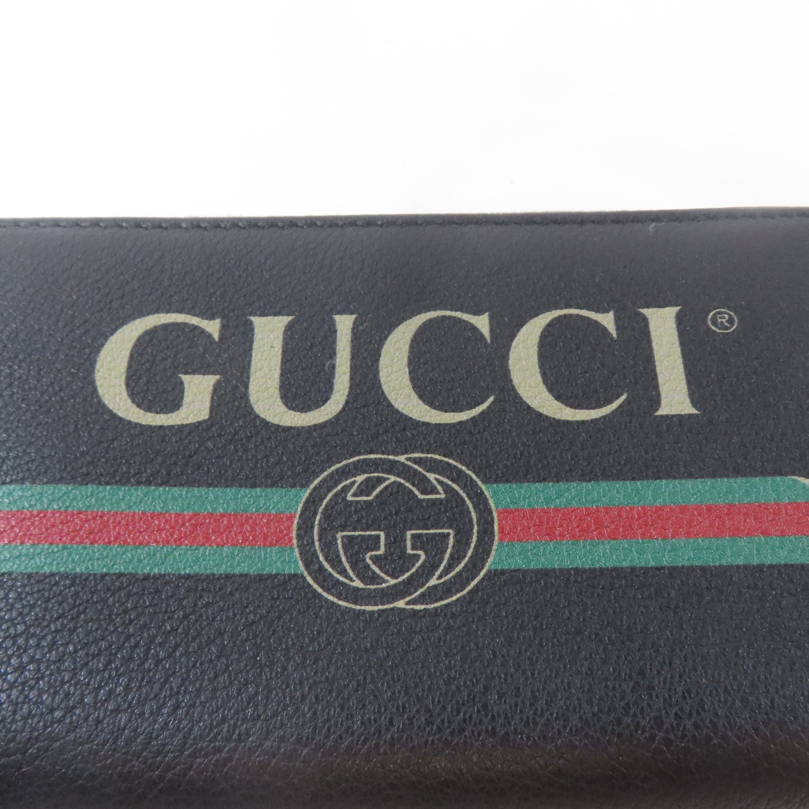 GUCCI 【激減優惠】牛皮皮革Long Round Wallet金扣長錢包黑色