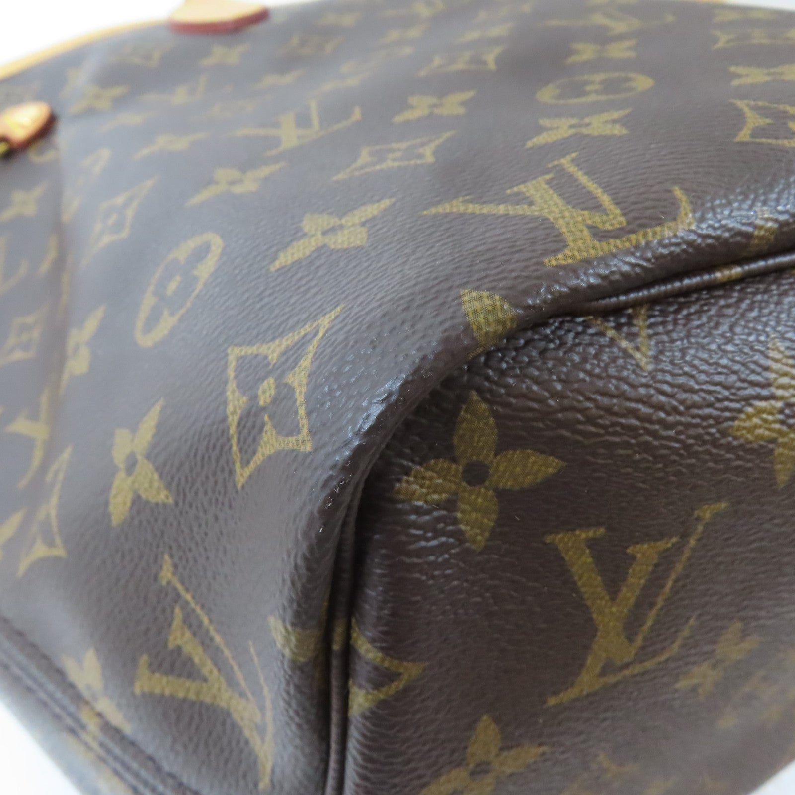LOUIS VUITTON Monogram Neverfull金扣手挽袋啡色