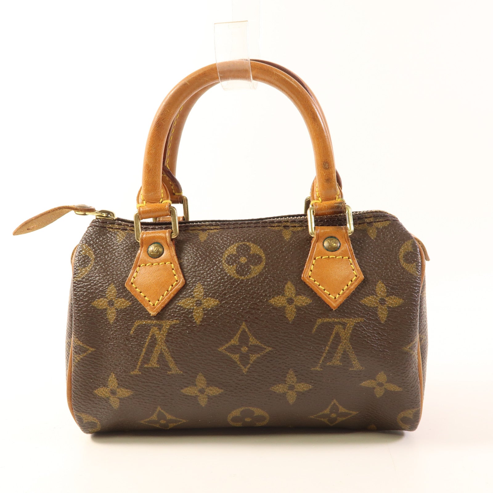 LOUIS VUITTON Monogram Speedy Mini金扣手挽袋棕色