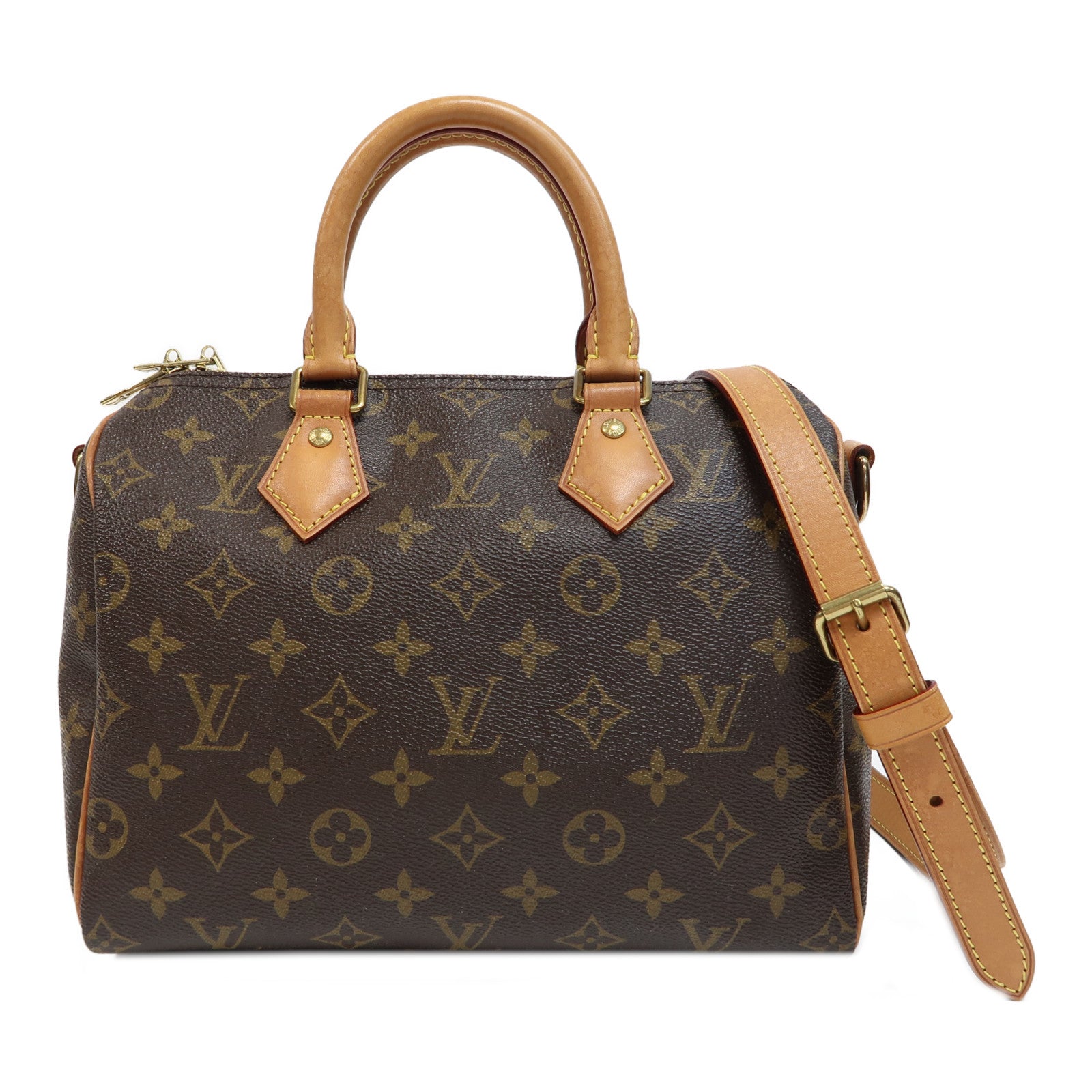 LOUIS VUITTON Monogram Speedy 25金扣手挽肩背兩用袋啡色