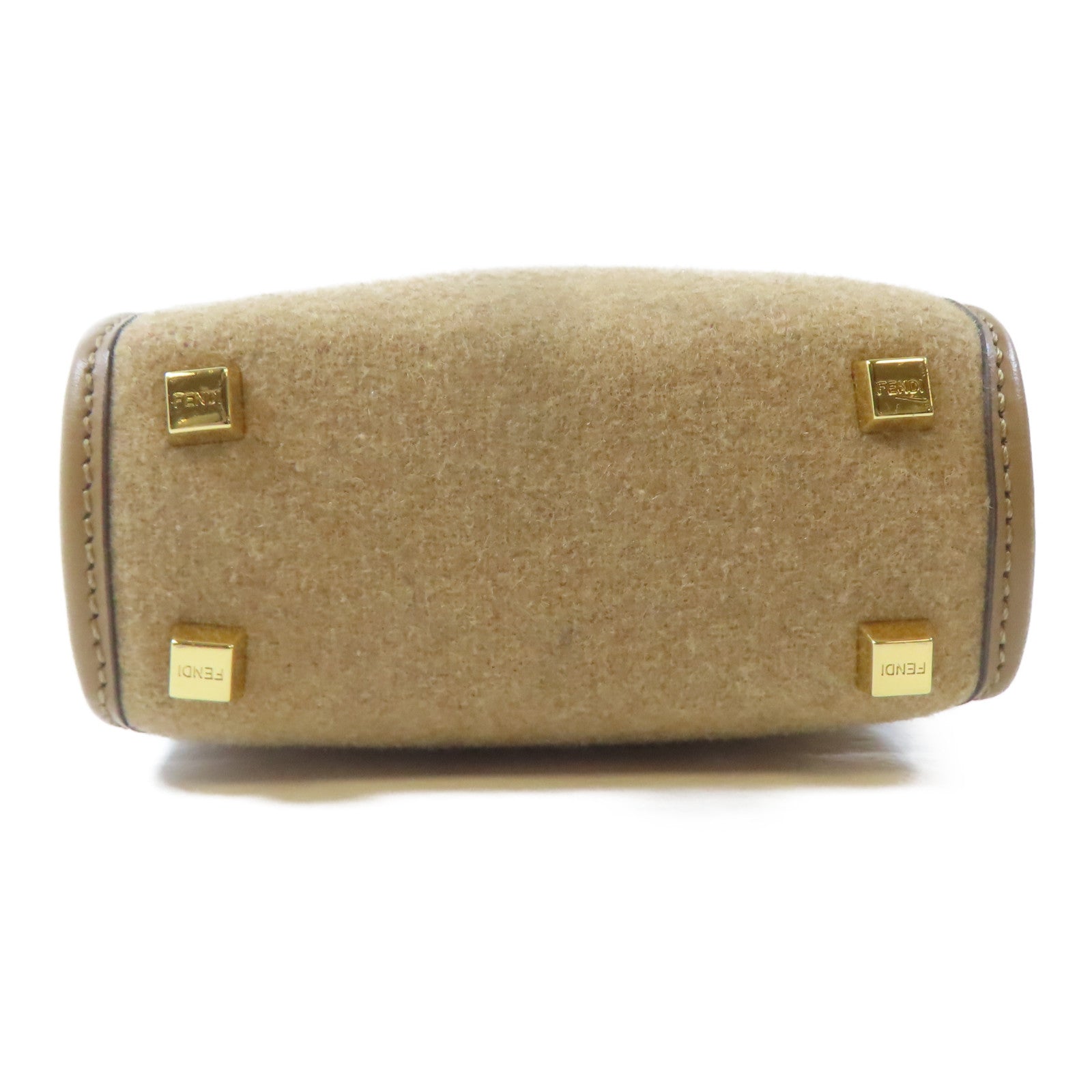 FENDI Wool felt Mini Sunshine Shopper Bag金扣手挽肩背兩用袋啡色