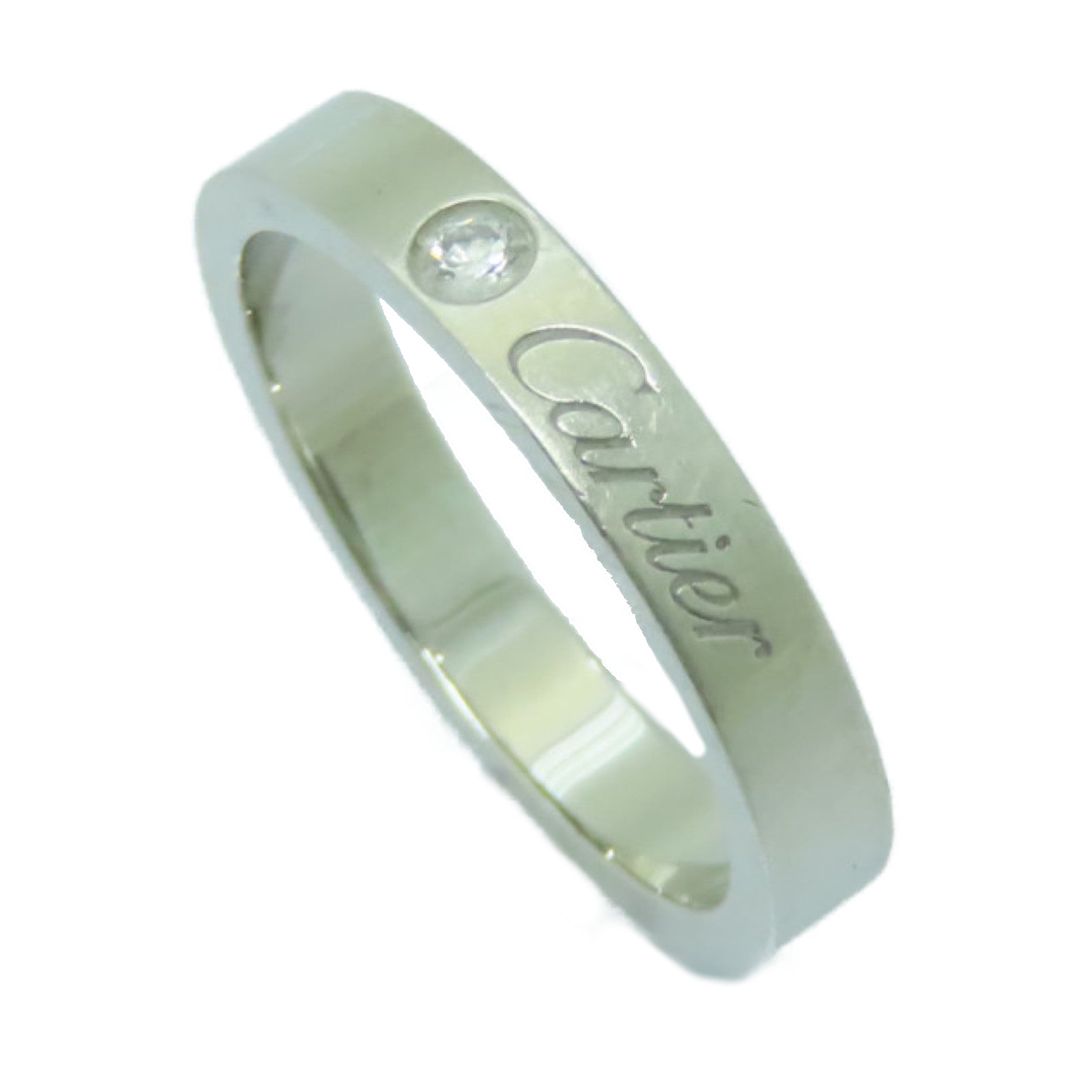 CARTIER **【激減優惠】PT950鉑金C DE Cartier Wedding Ring戒指US#5.25/Cartier#50銀色