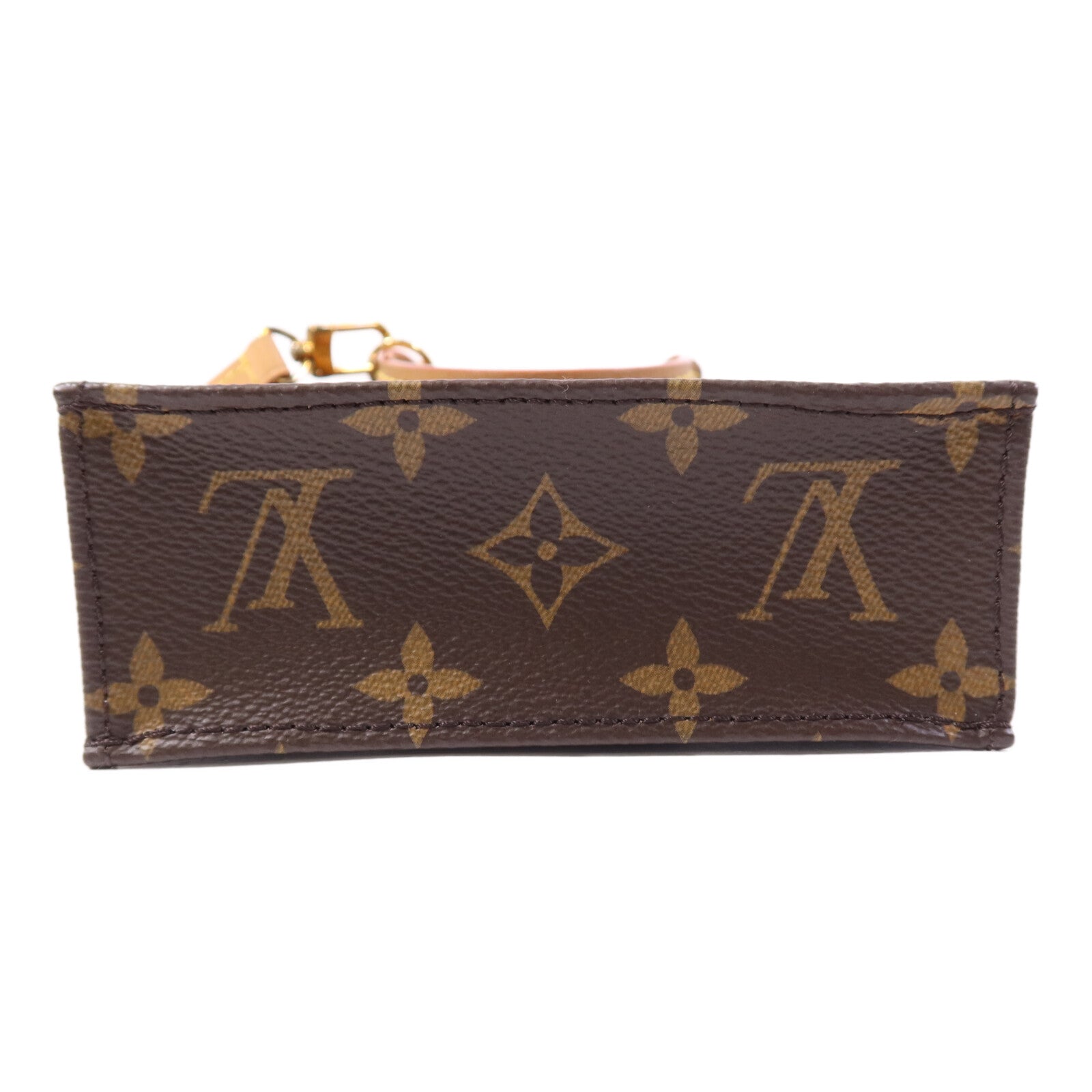 LOUIS VUITTON Monogram Petit Sac Plat金扣手挽肩背兩用袋