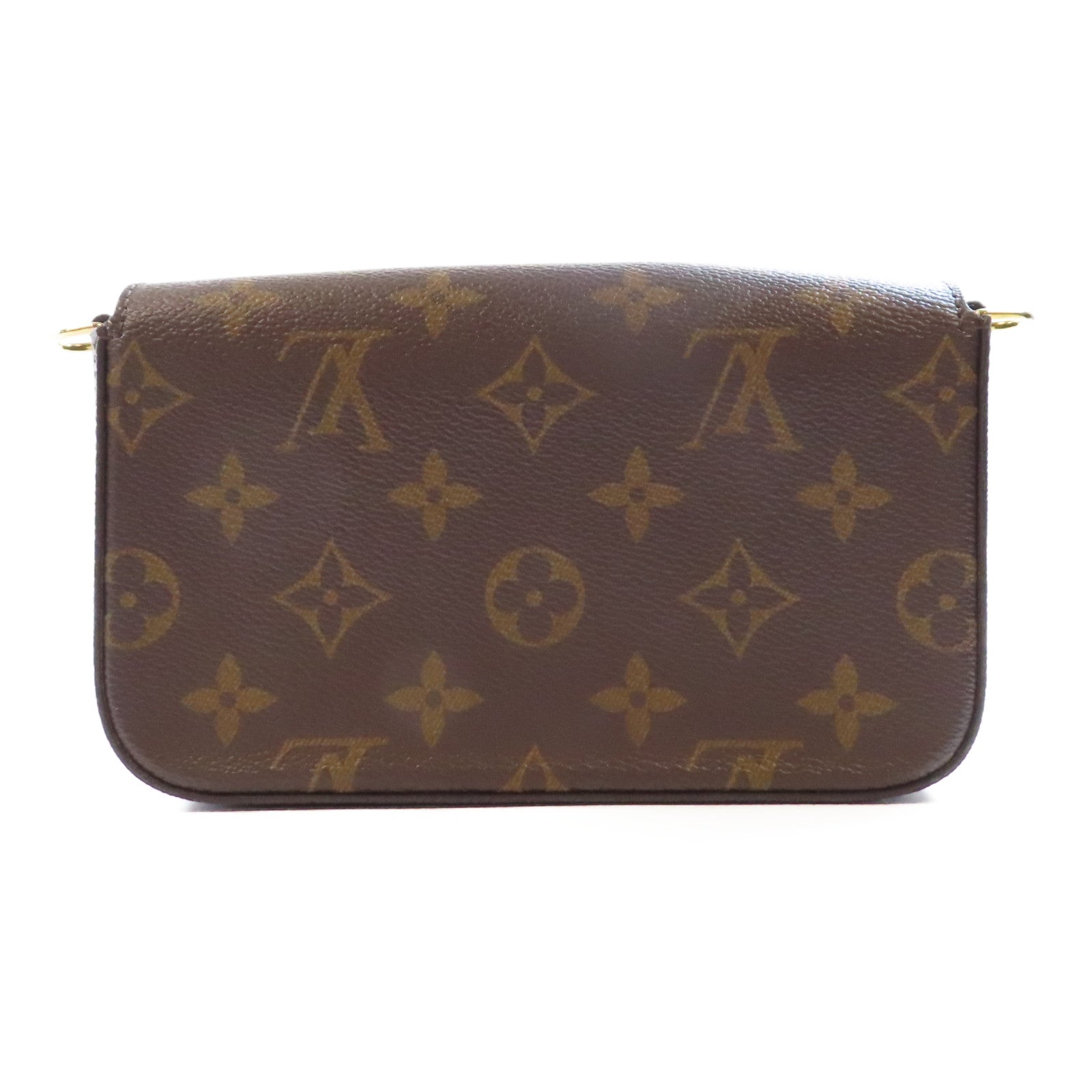 LOUIS VUITTON Monogram Felicie & Go金扣肩背袋棕色