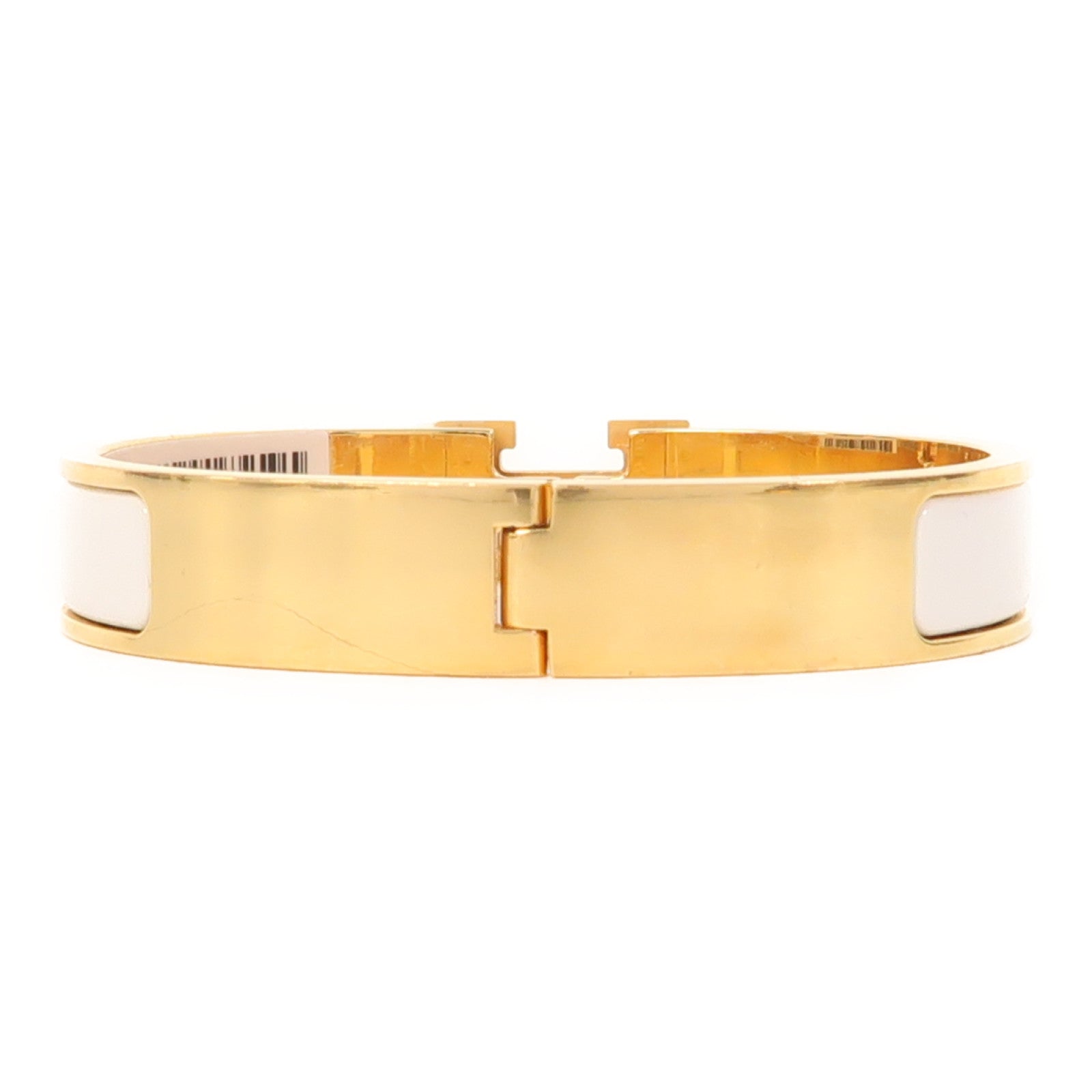 HERMES 金屬Clic H Bracelet手鐲金色/白色