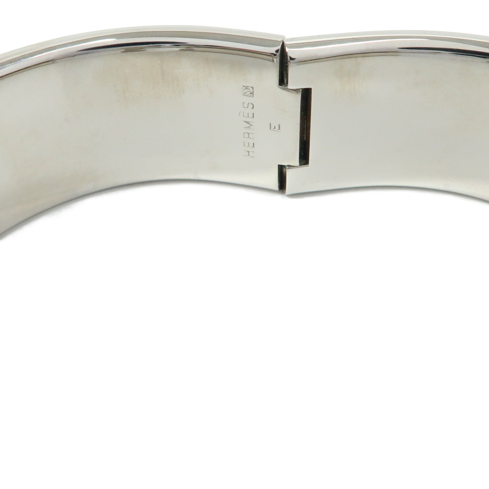 HERMES 金屬Clic-Clac H Bracelet銀扣手鐲紅色