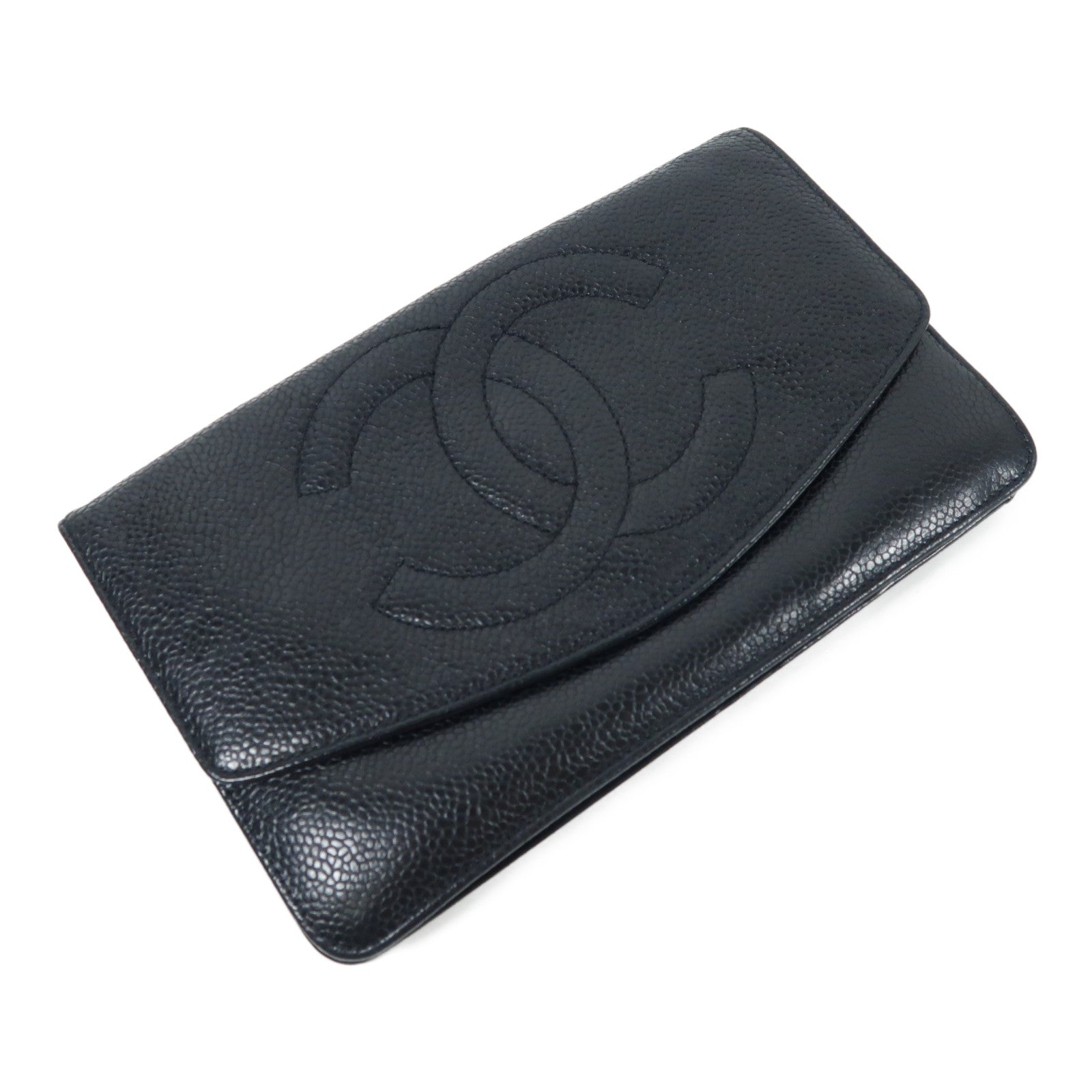 CHANEL 牛皮皮革Wallet金扣長錢包