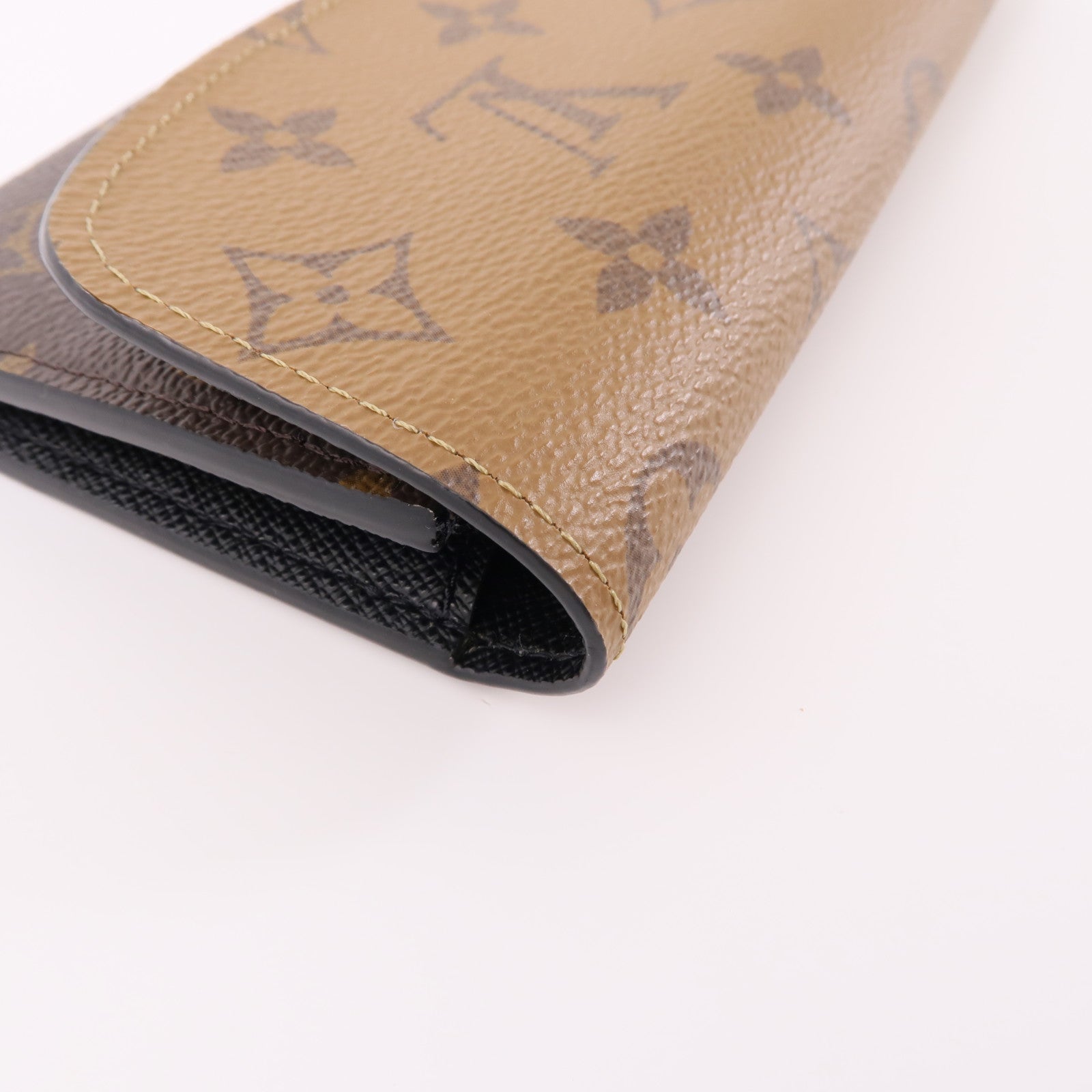 LOUIS VUITTON Monogram Reverse Emilie金扣長錢包棕色