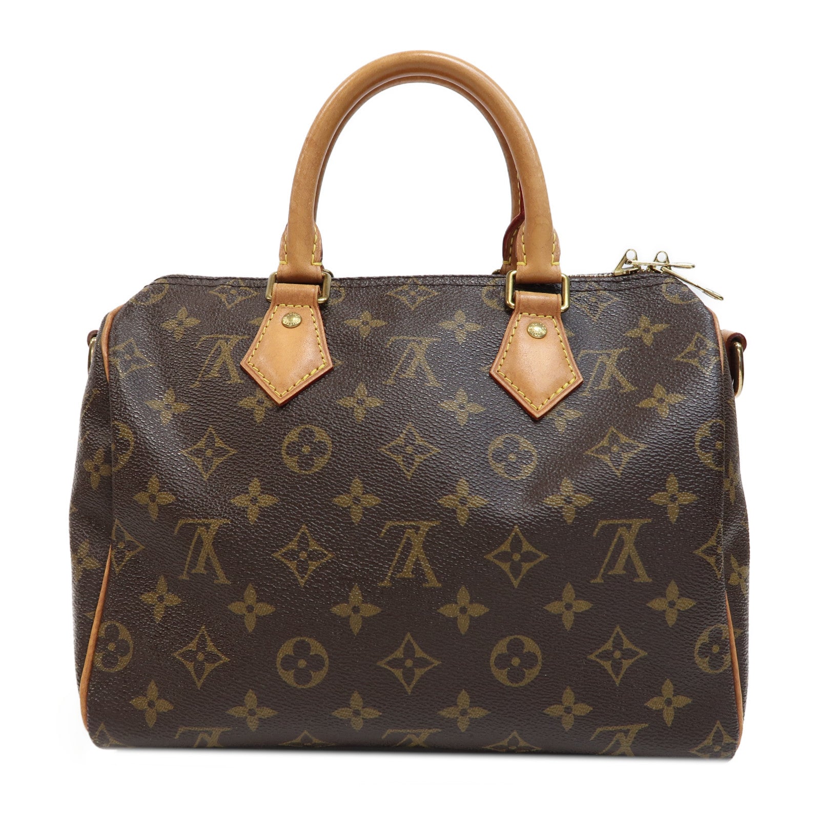 LOUIS VUITTON Monogram Speedy 25金扣手挽肩背兩用袋啡色