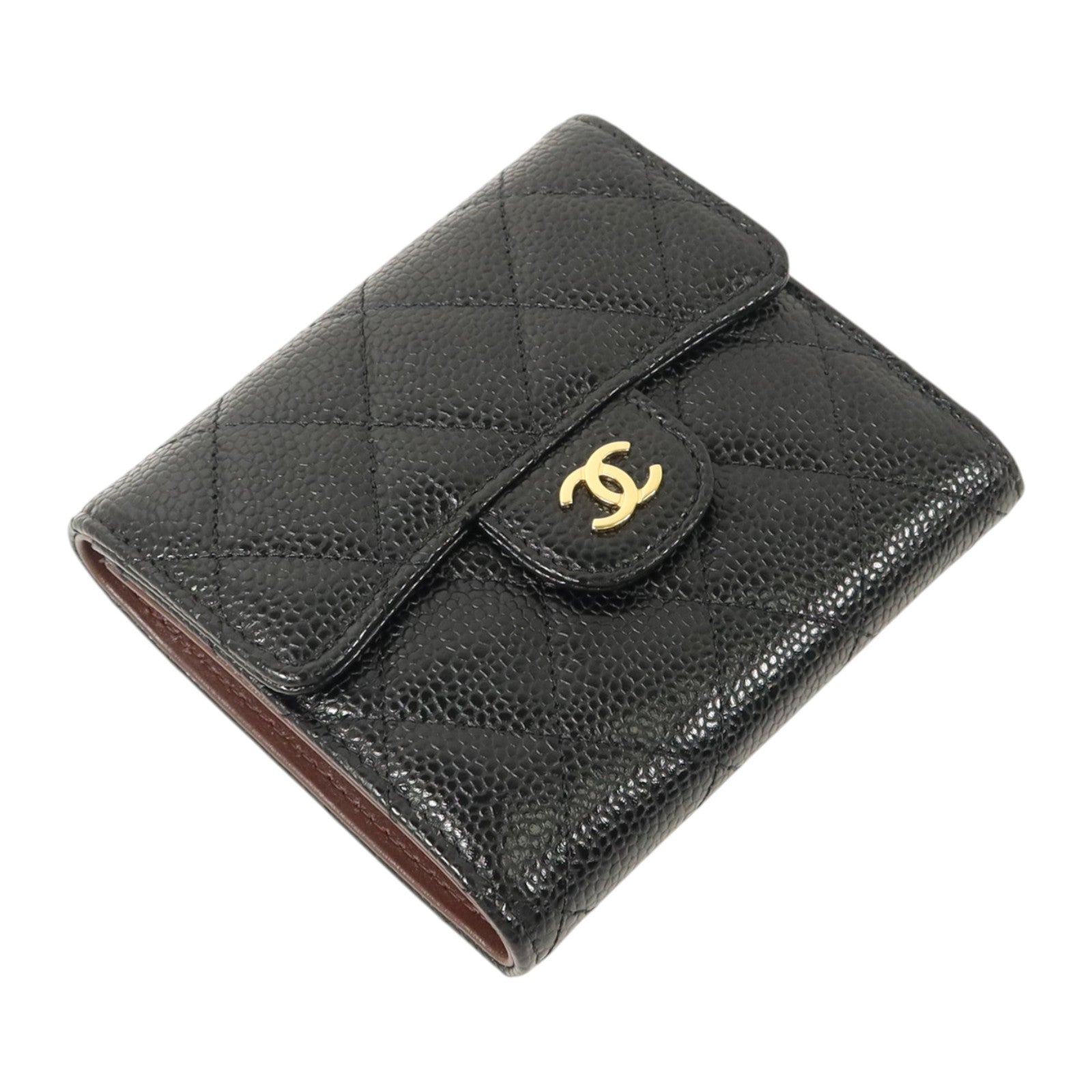 CHANEL 牛皮皮革Classic Trifold Wallet金扣錢包