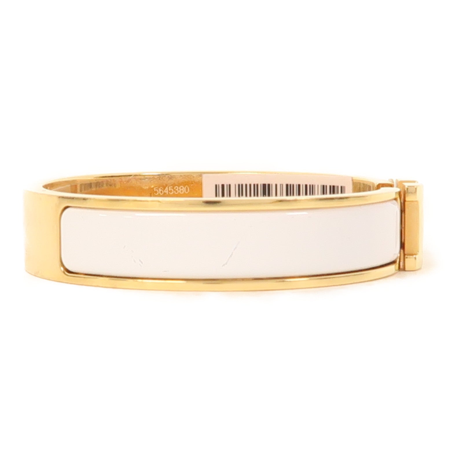HERMES 金屬Clic H Bracelet手鐲金色/白色