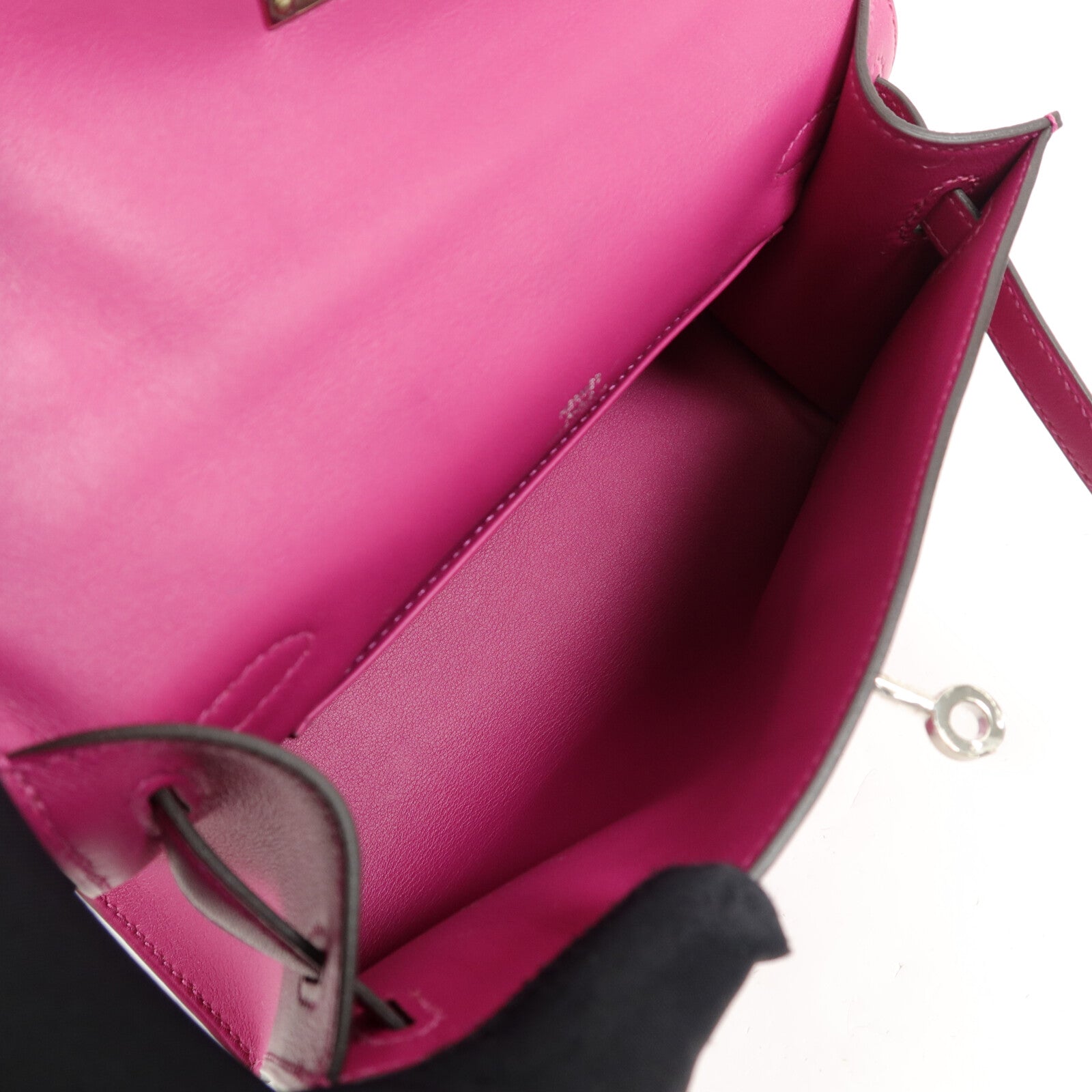 HERMES Swift皮革Kelly Pochette手挽袋Rose Purple